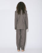 wool linen tweed S1B bias Vshaped jacket
