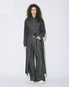 dungaree denim Vshaped shirt dress