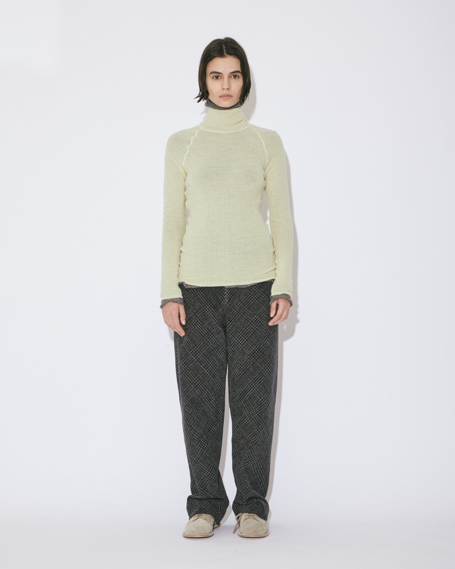 high gauge rib knitted pullover
