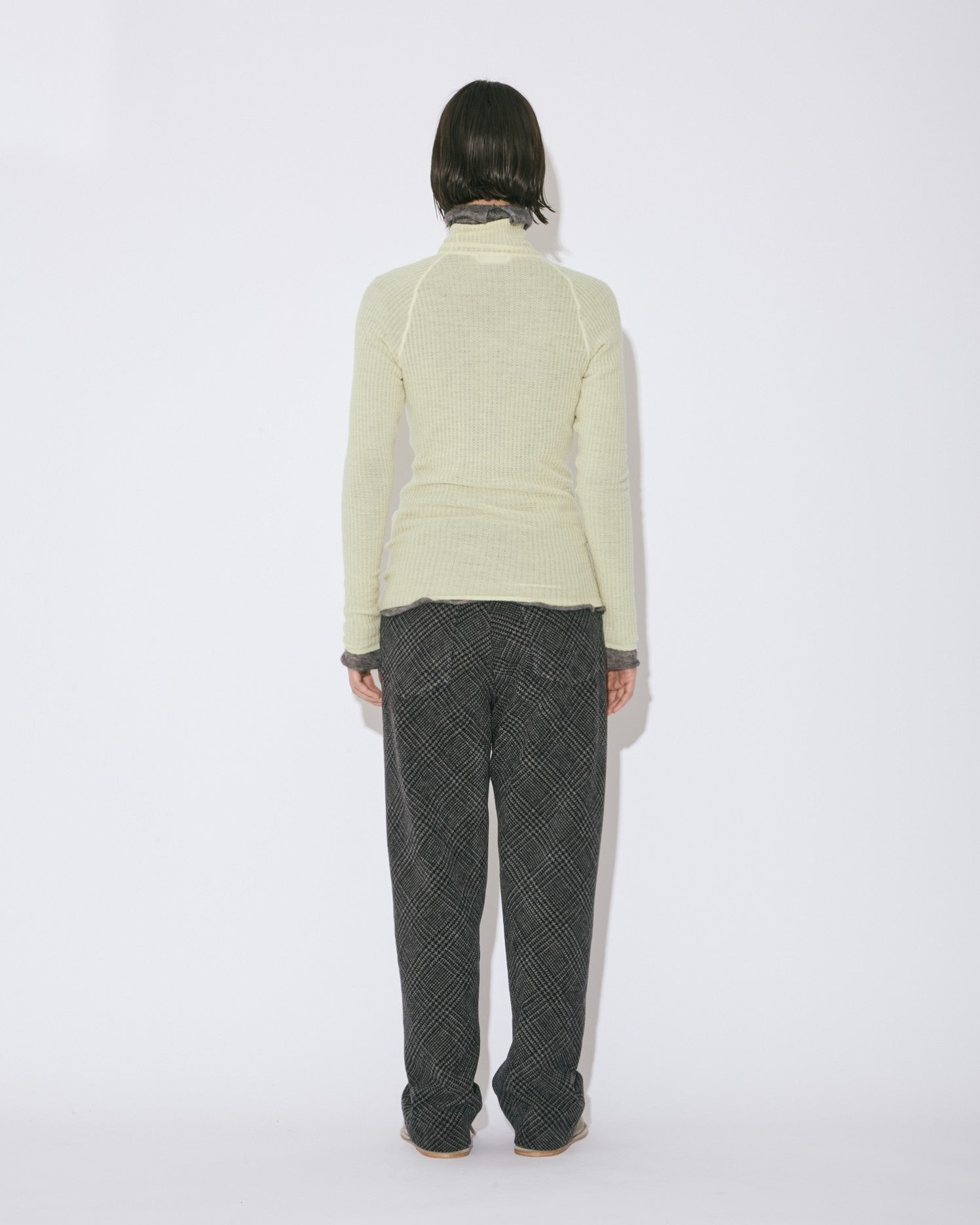 high gauge rib knitted pullover