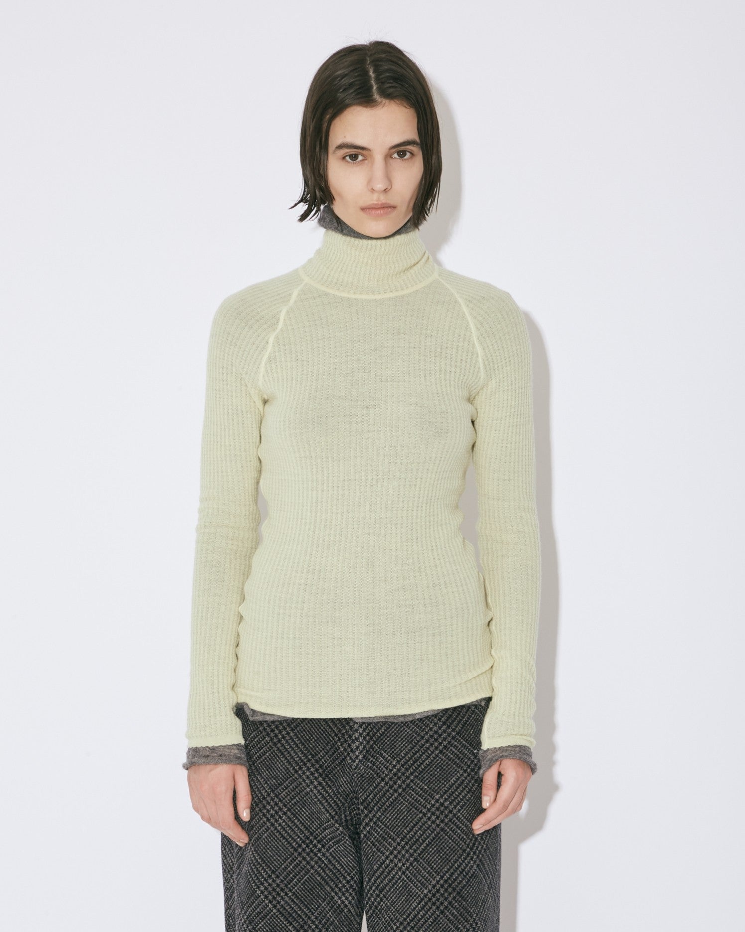 high gauge rib knitted pullover