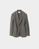 wool linen tweed S1B bias Vshaped jacket