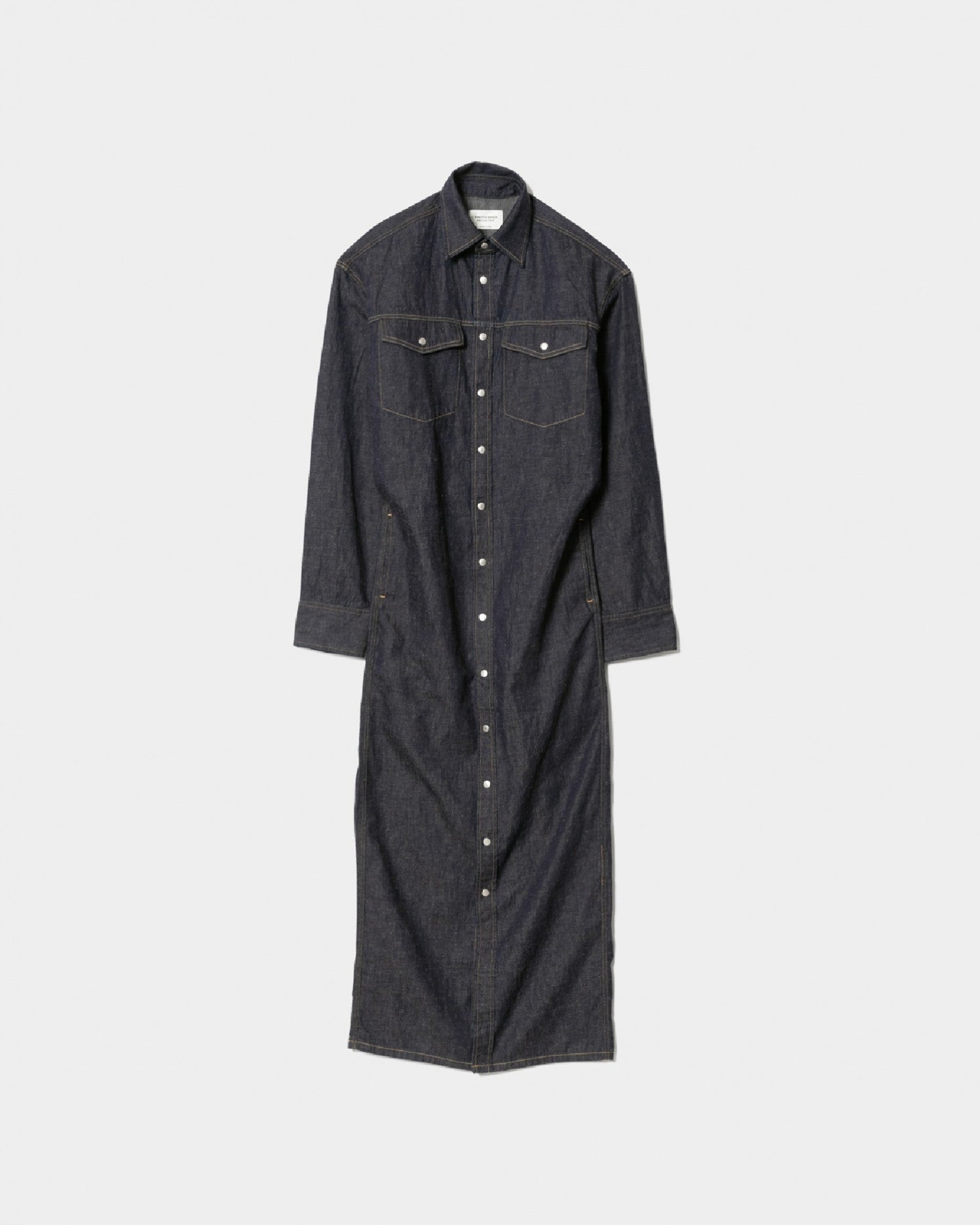dungaree denim Vshaped shirt dress