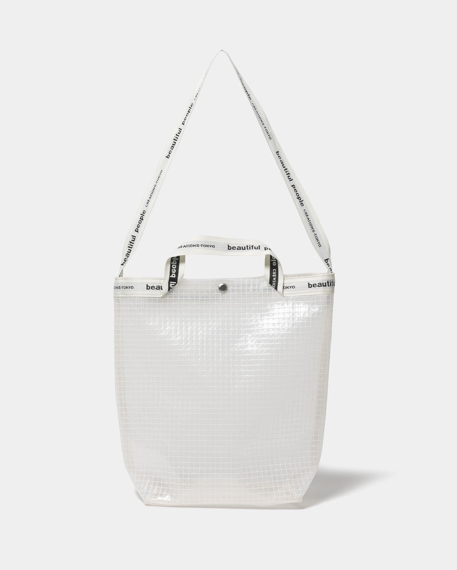 Vinyl logo tape shoulder bag