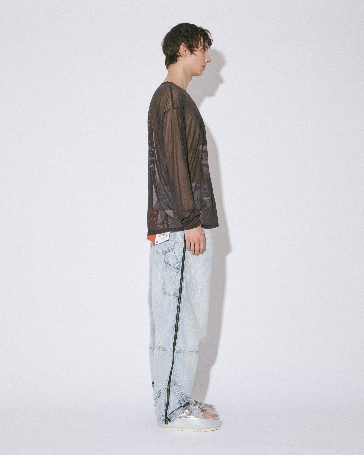 extinct hominin sheer jersey long T