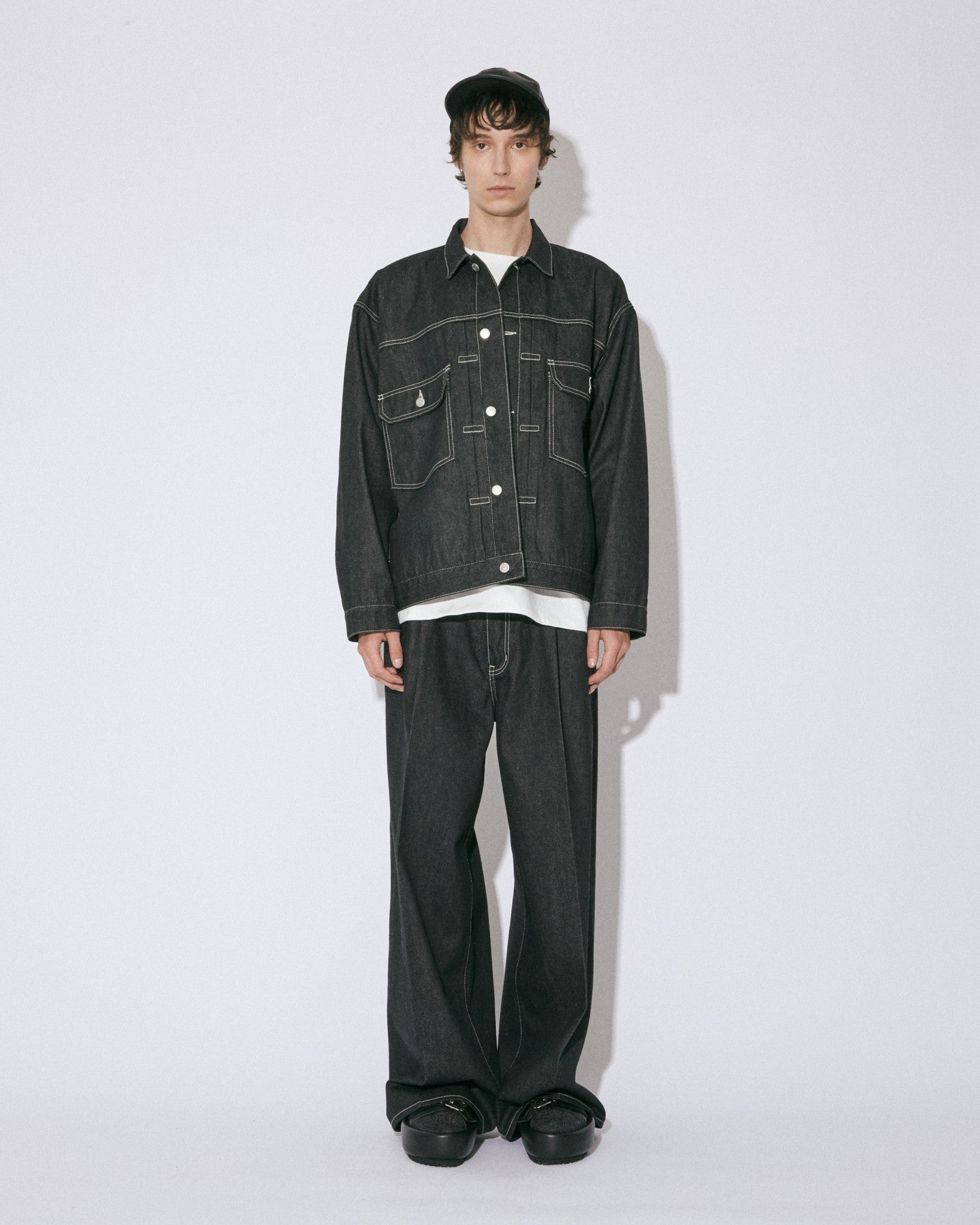 selvedge denim square big blouson