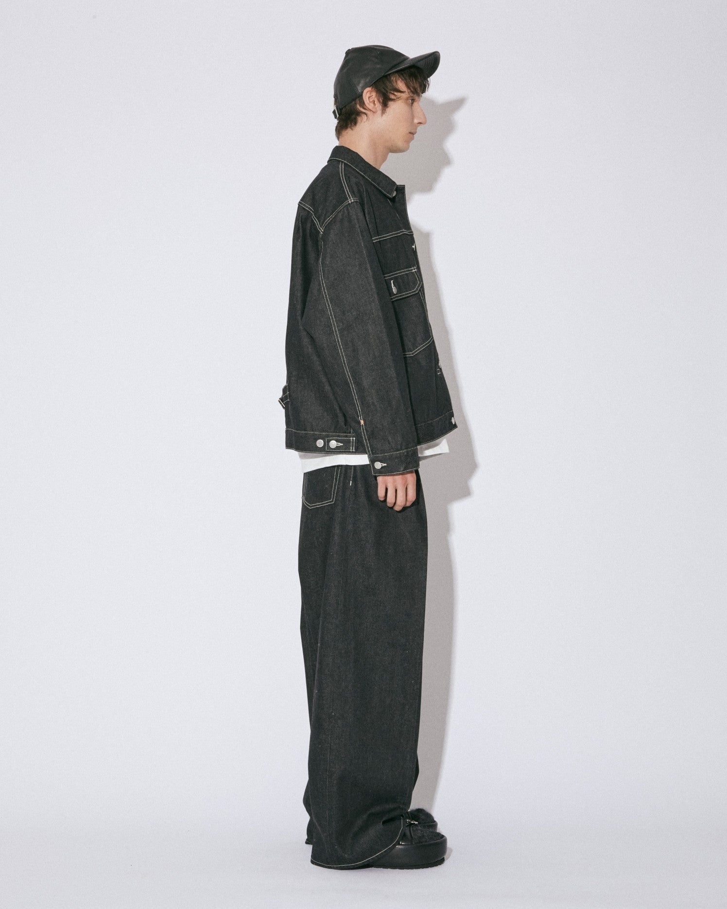 selvedge denim square big blouson
