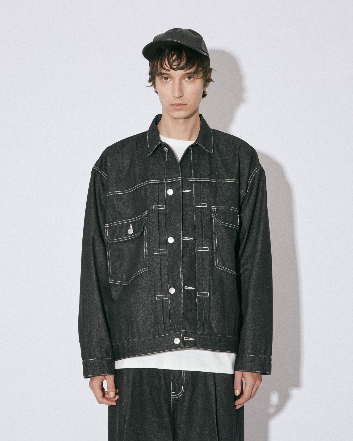selvedge denim square big blouson