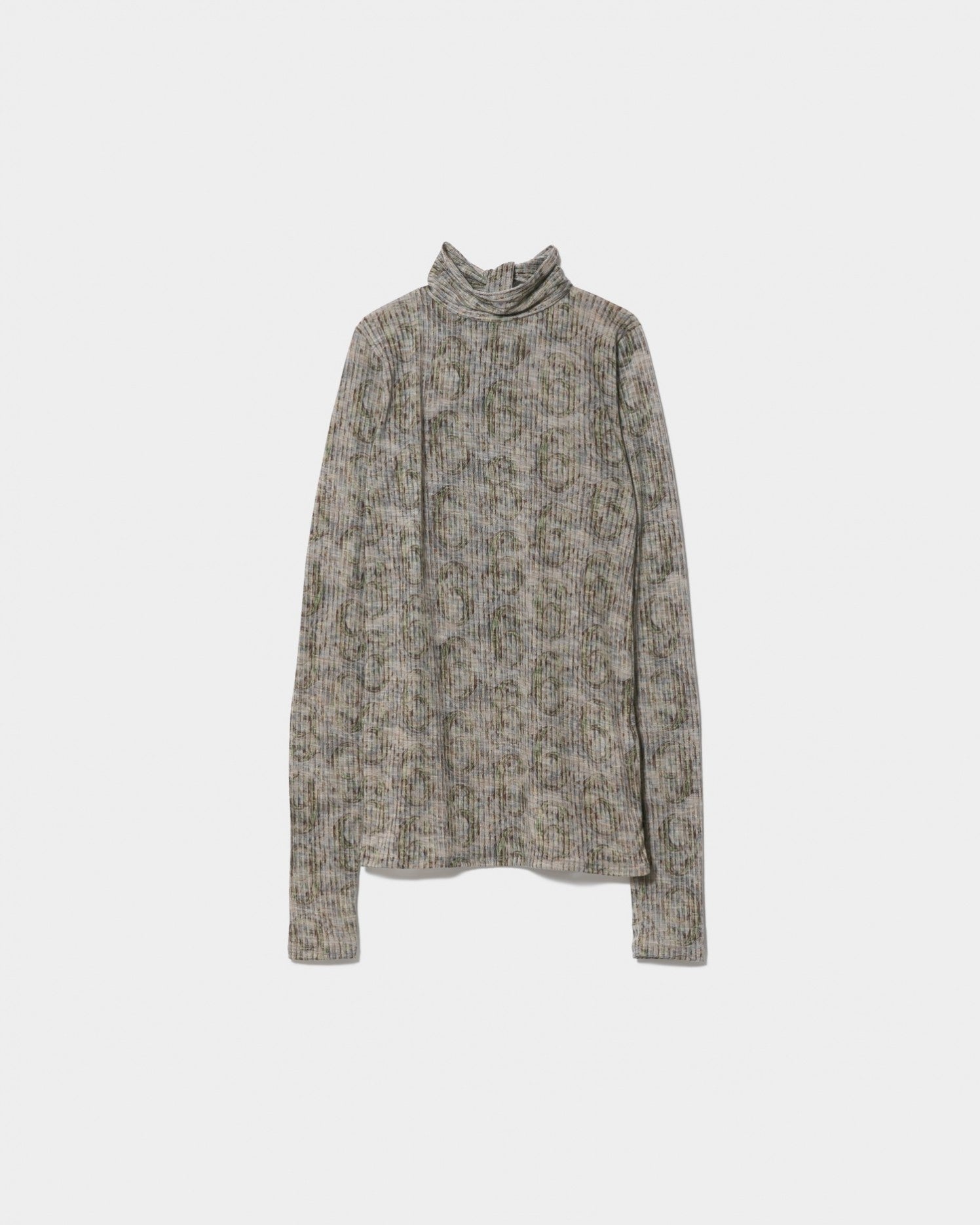 wool money print  jersey neck bow top