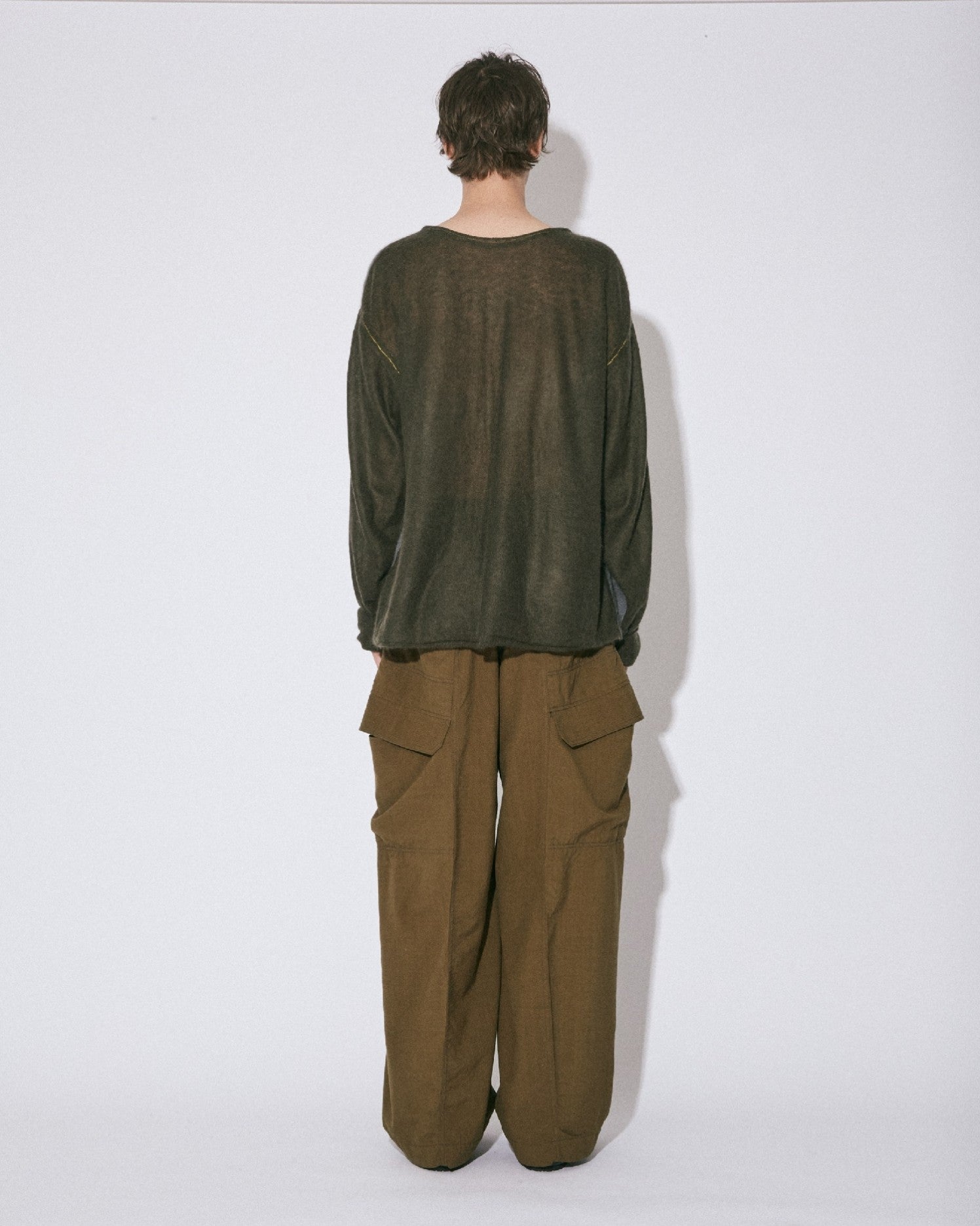 tropical wool bow silhouette pants