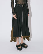 double-end tropical  wool flare skirt