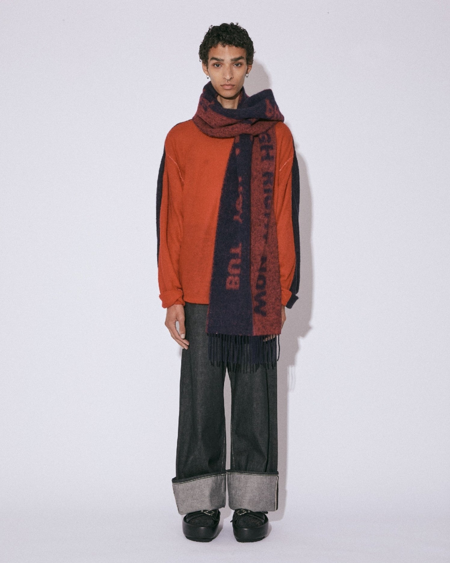 mohair knitted flip pullover