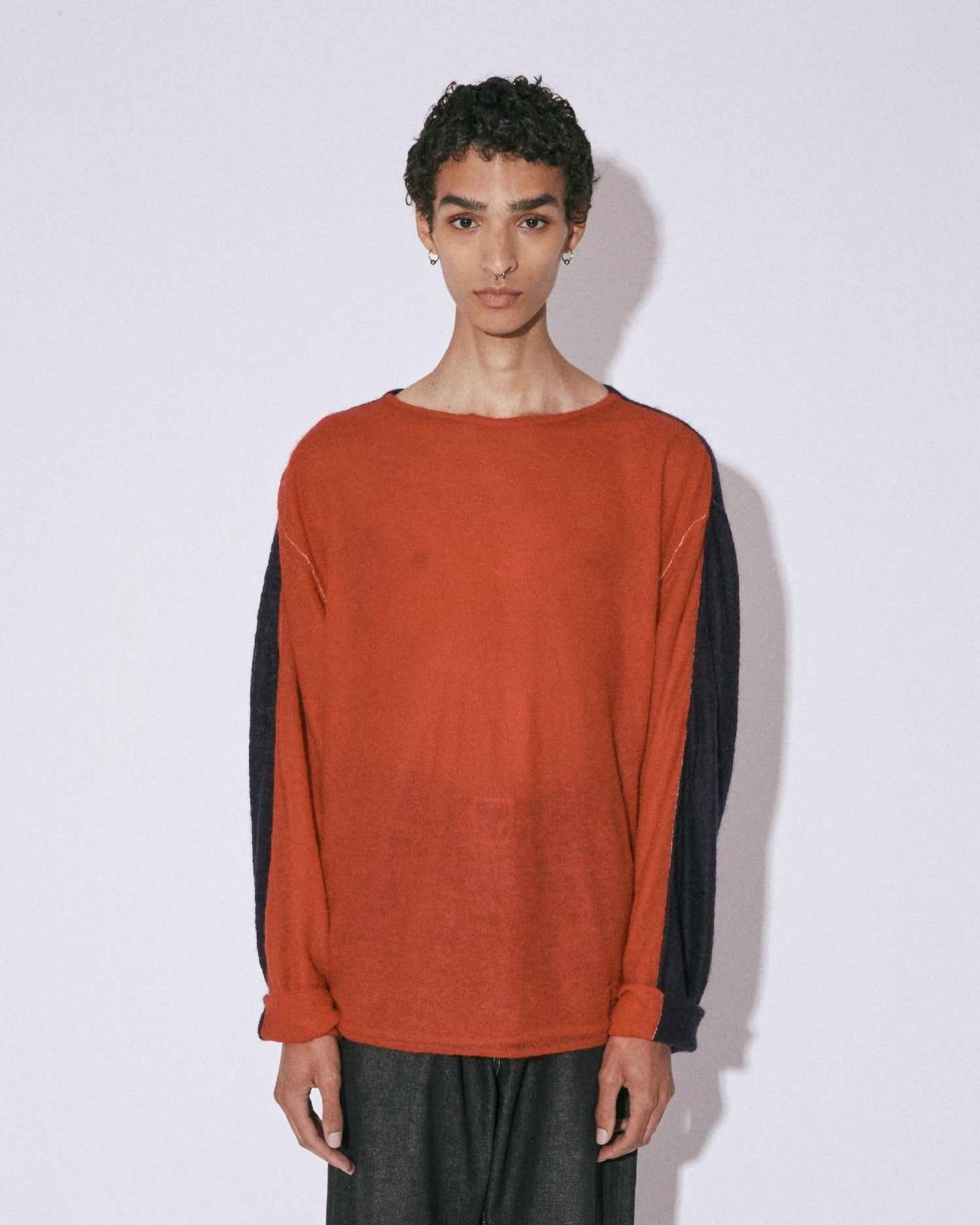 mohair knitted flip pullover