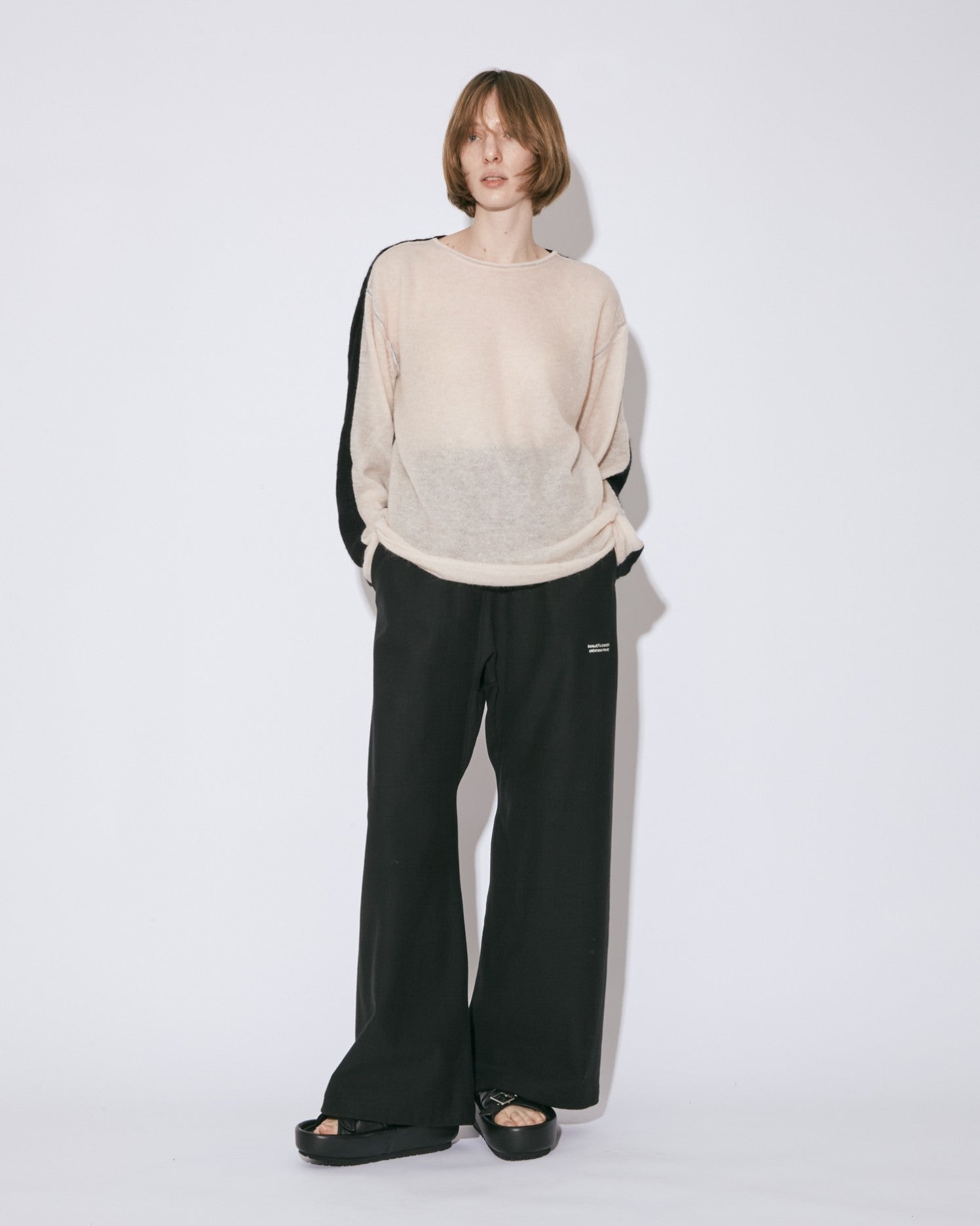 suvin compact sweat wide straight pants