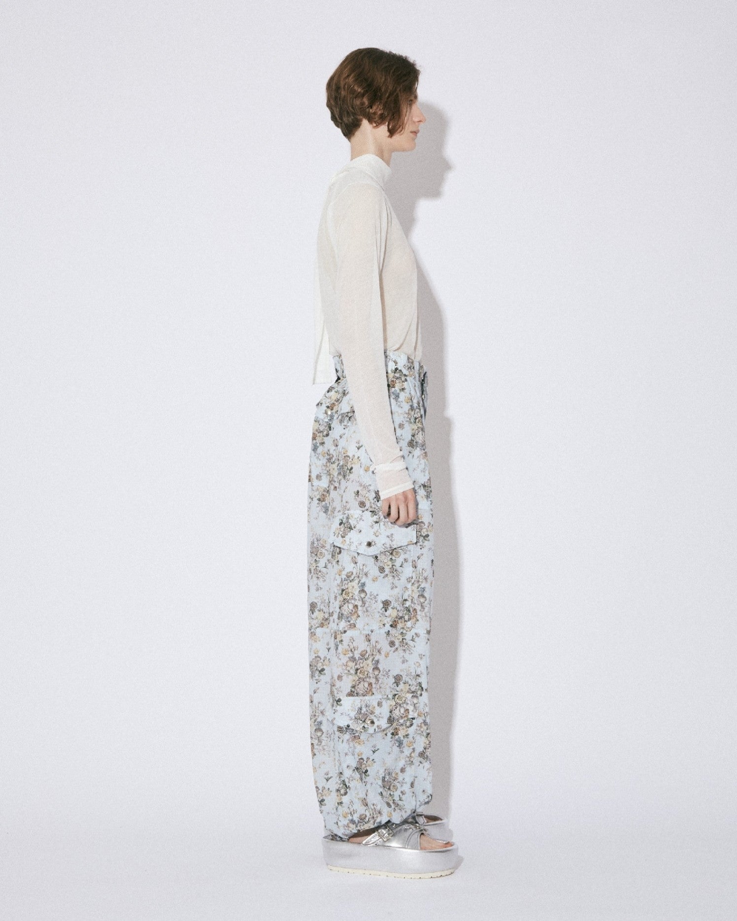 ripstop flower print  flight pants