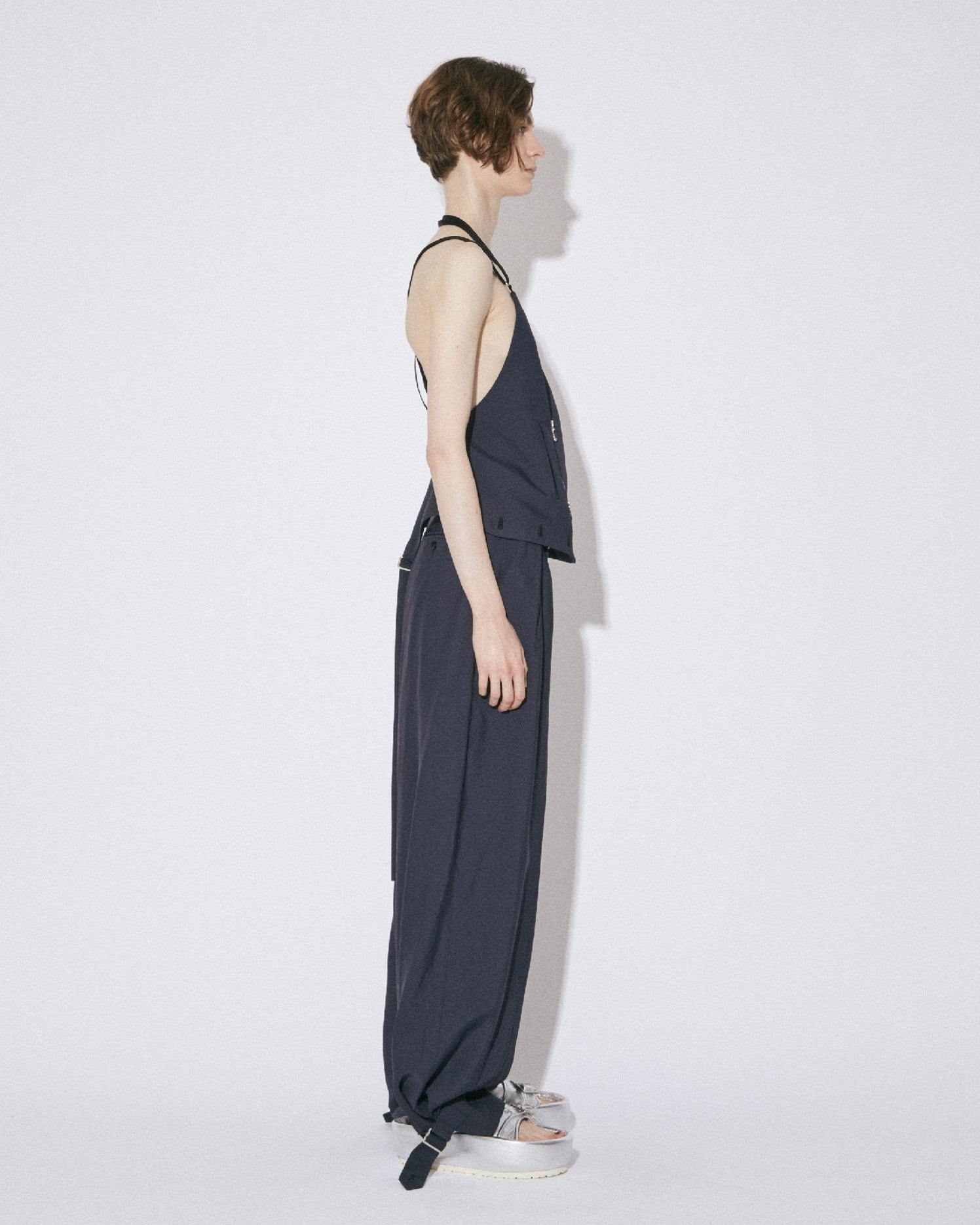 rayon doeskin  slit wide pants