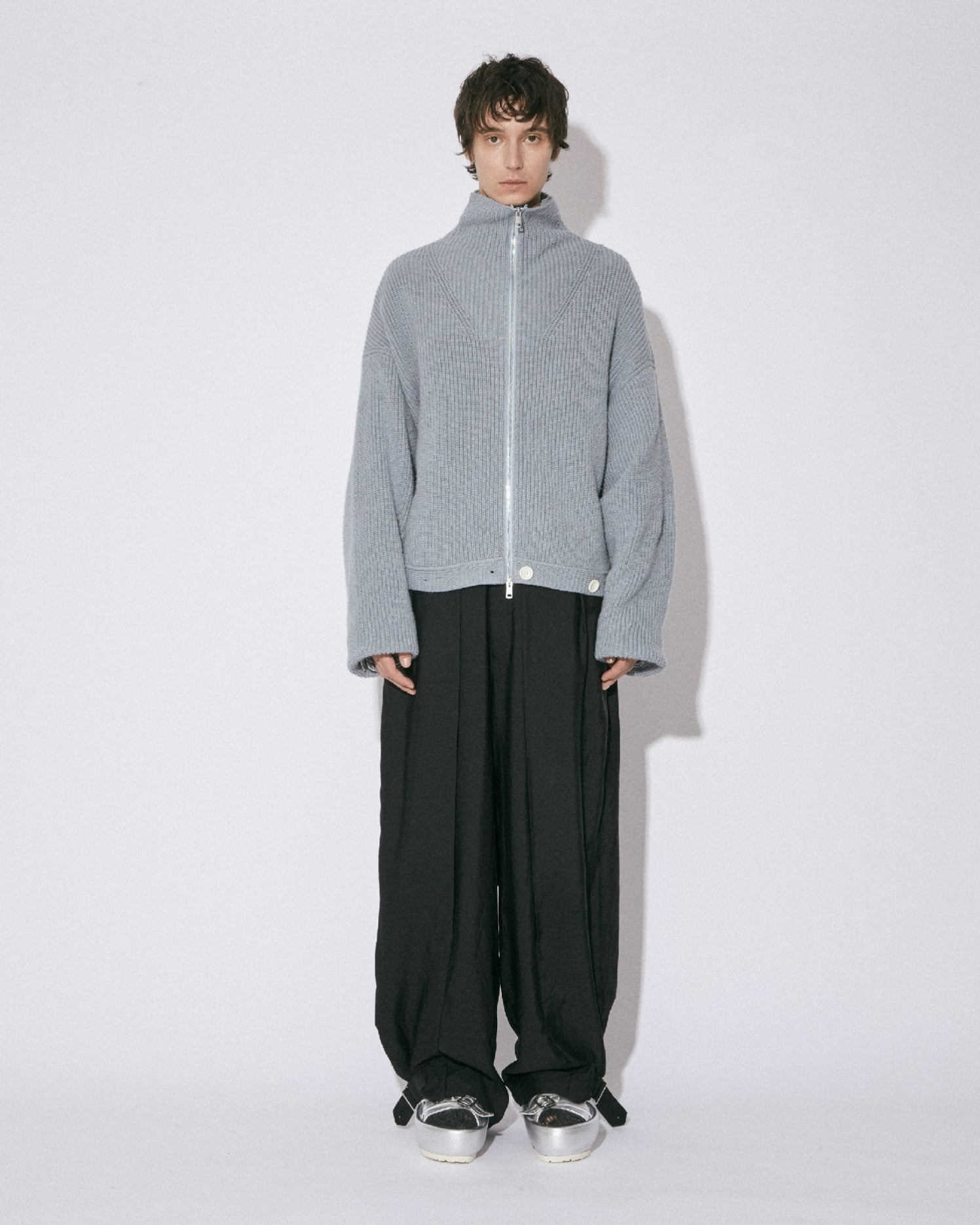 rayon doeskin  slit wide pants