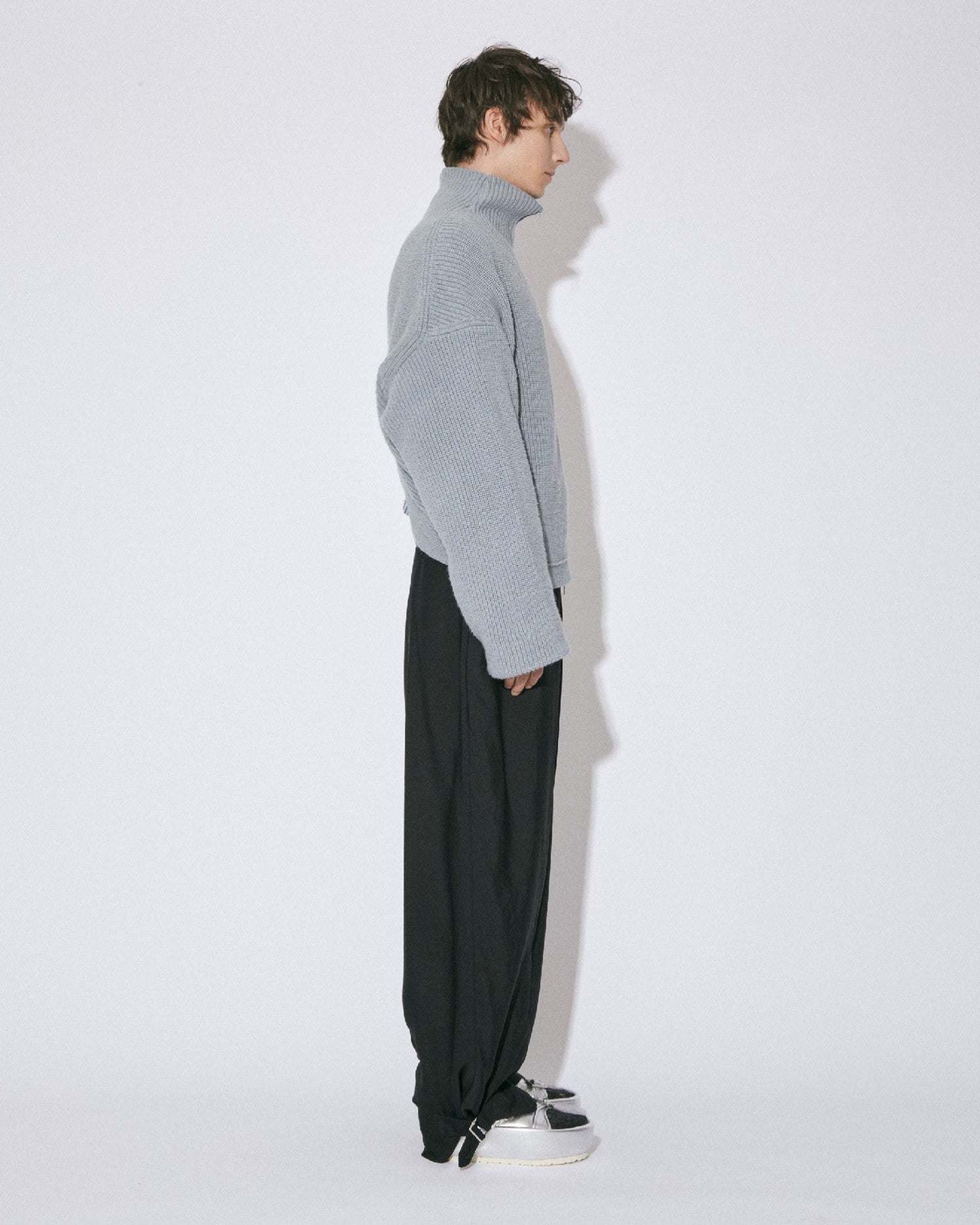 rayon doeskin  slit wide pants