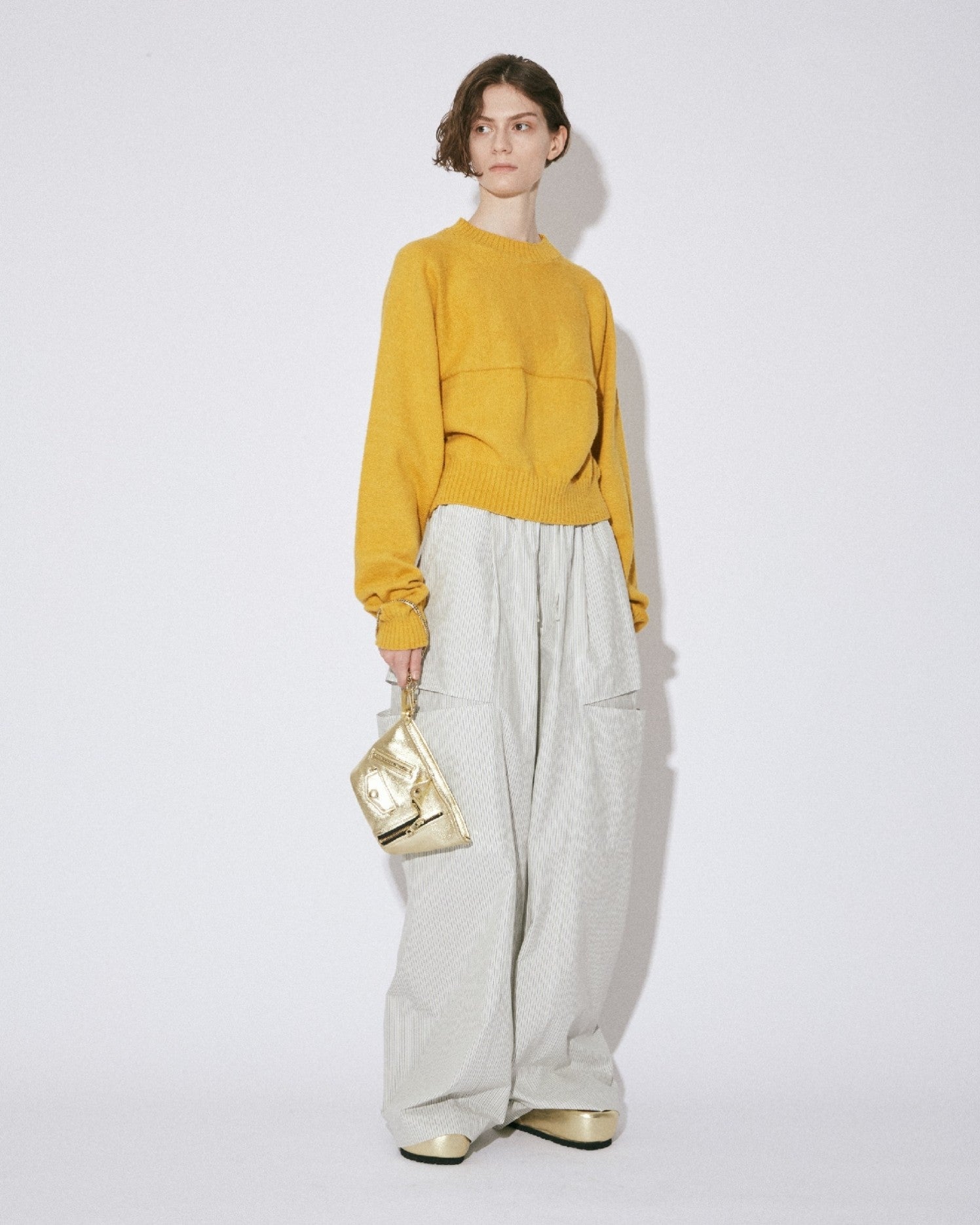 finx stripe bow silhouette pants
