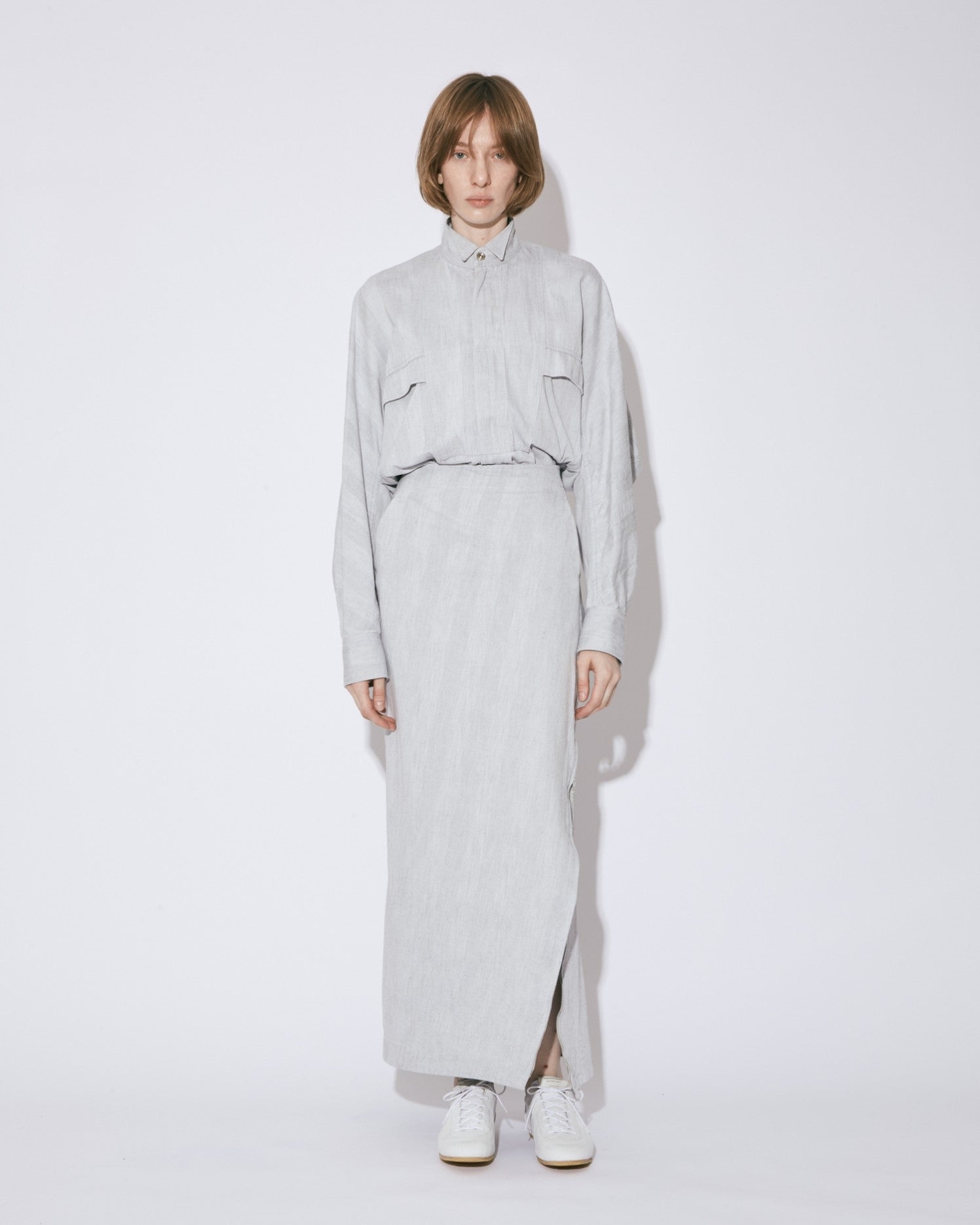 solaro herringbone volumesleeve blouson