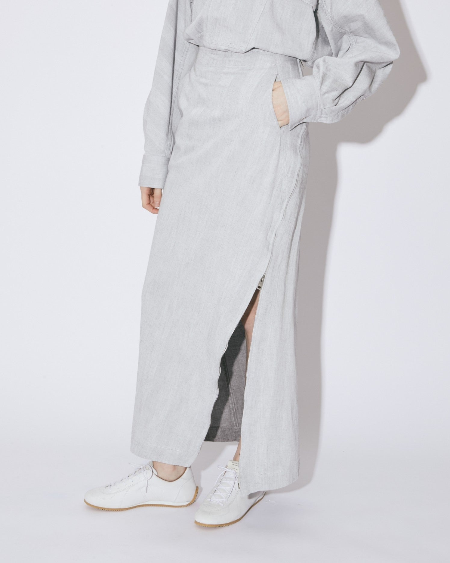solaro herringbone bias tight longskirt