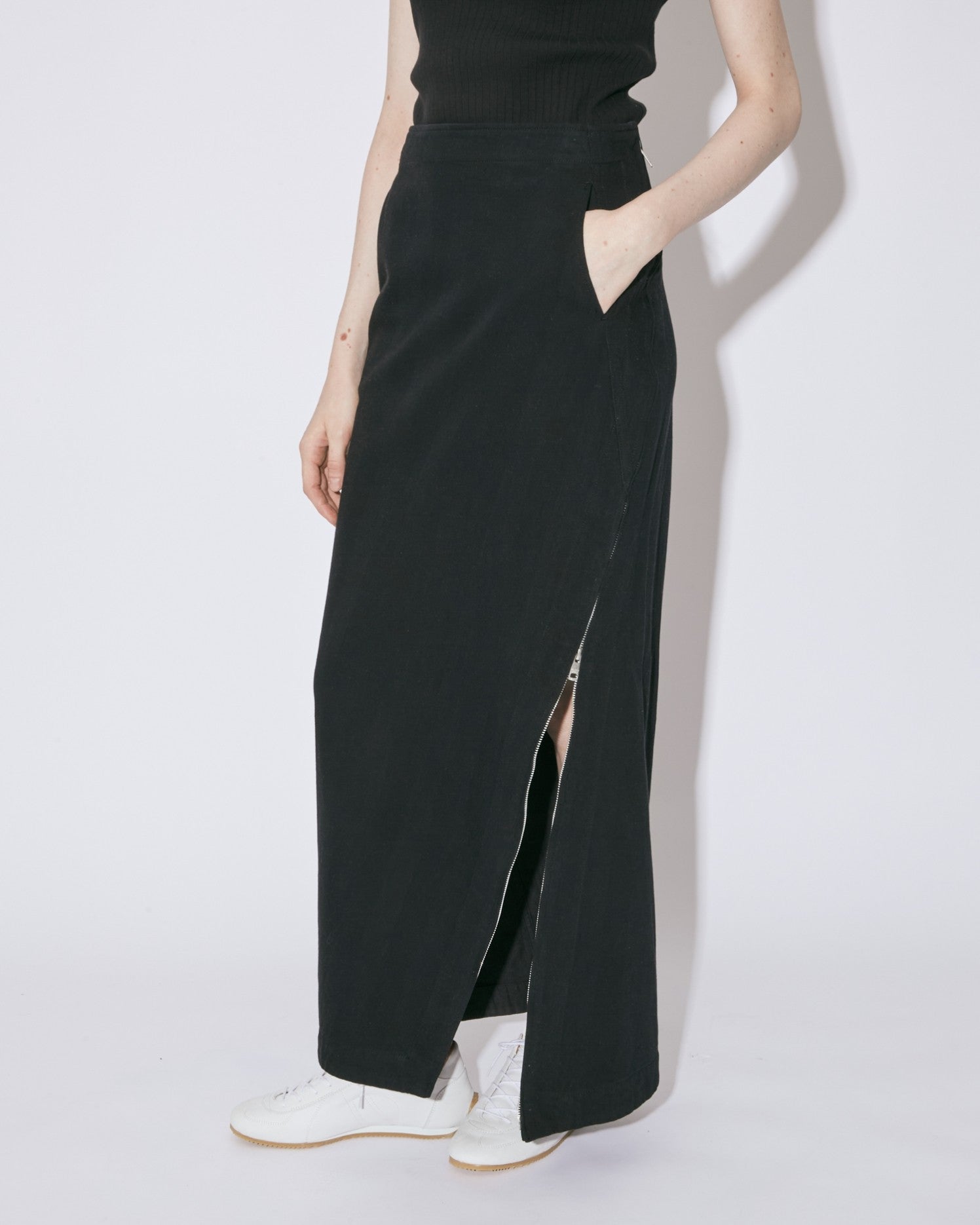 solaro herringbone bias tight longskirt
