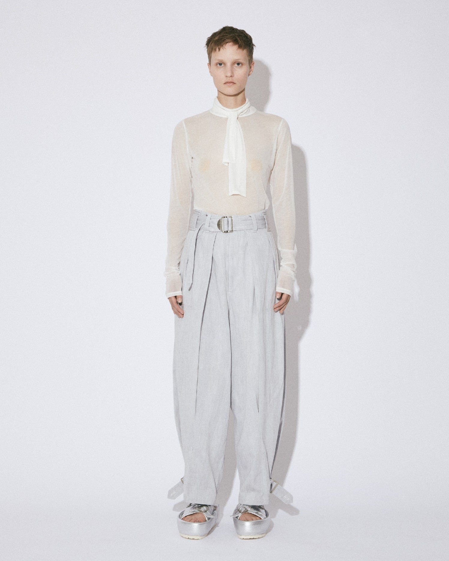 solaro herringbone  slit wide pants