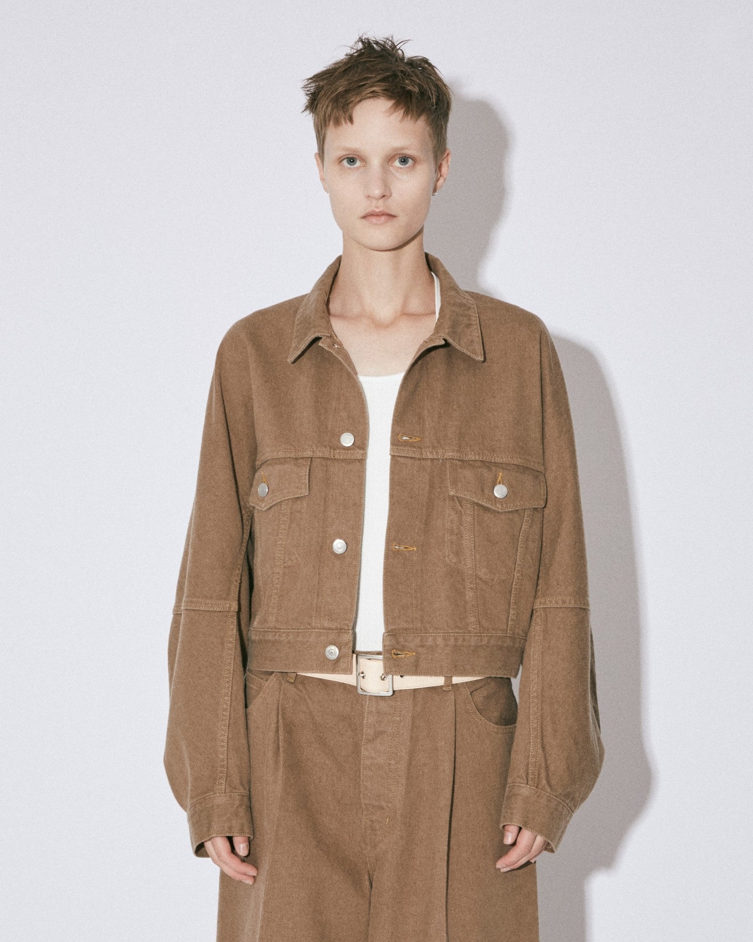 organic FOXbrown denim short blouson