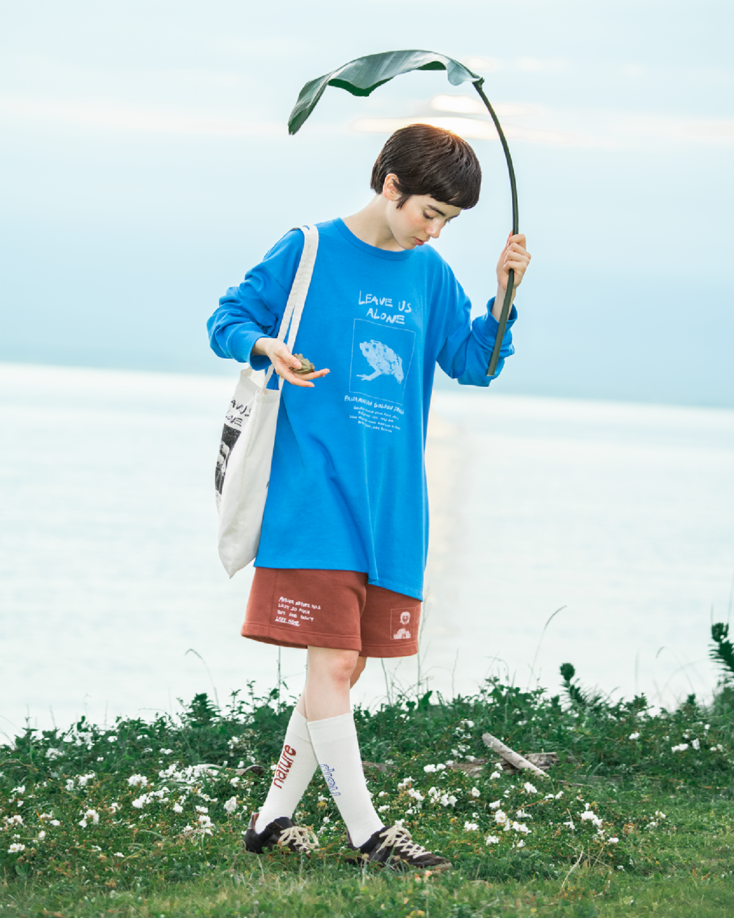 feels suvin jersey print long T