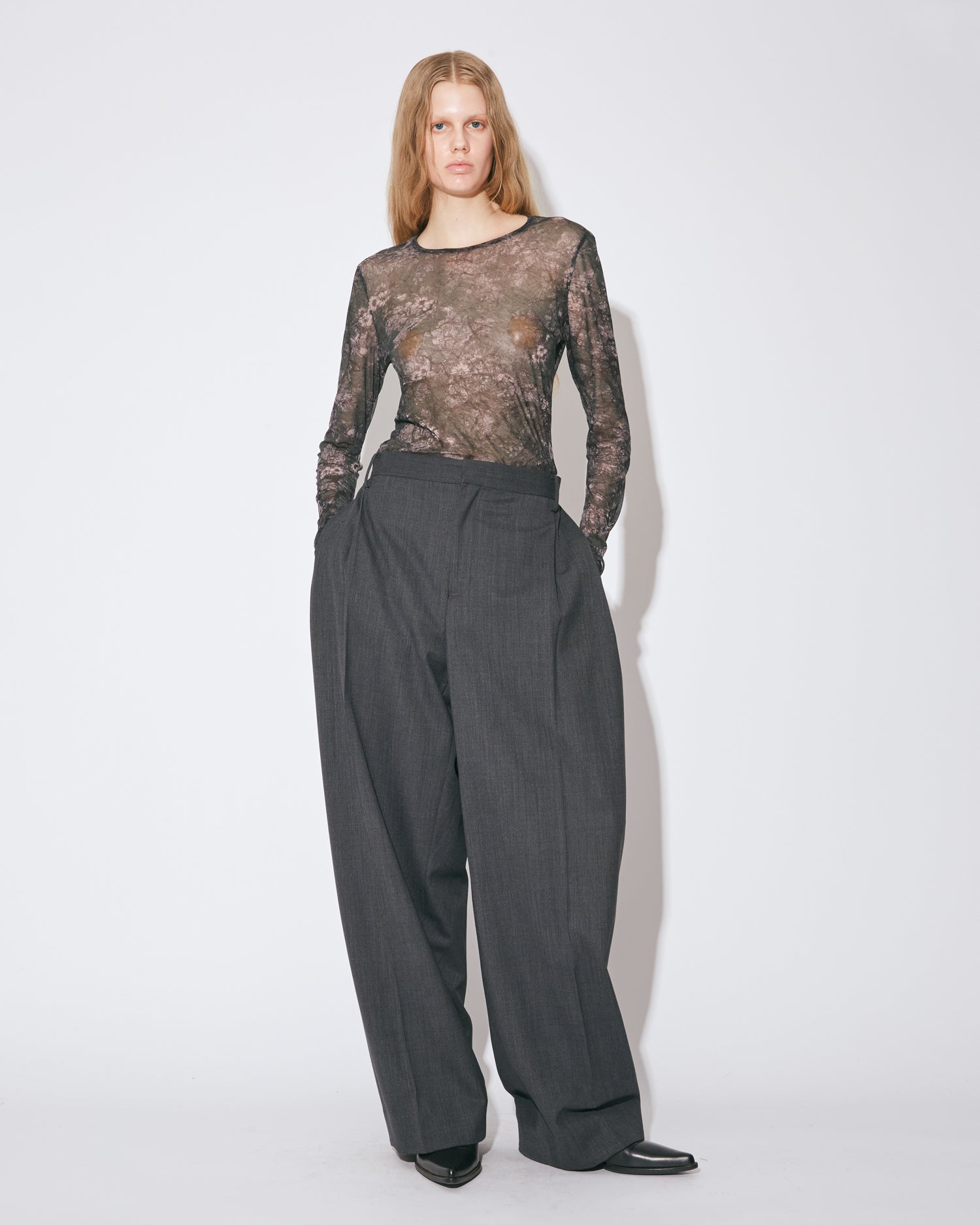 sheer flower PT jersey crew neck top – beautiful people online store