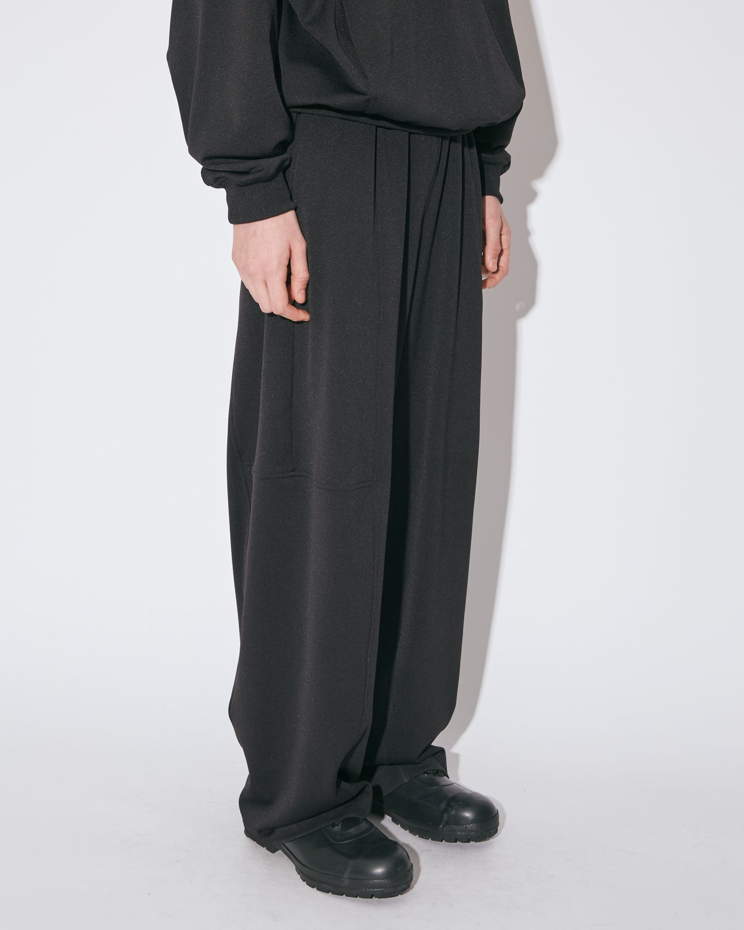 tropical wool mohair side tuck wide pants – beautiful people