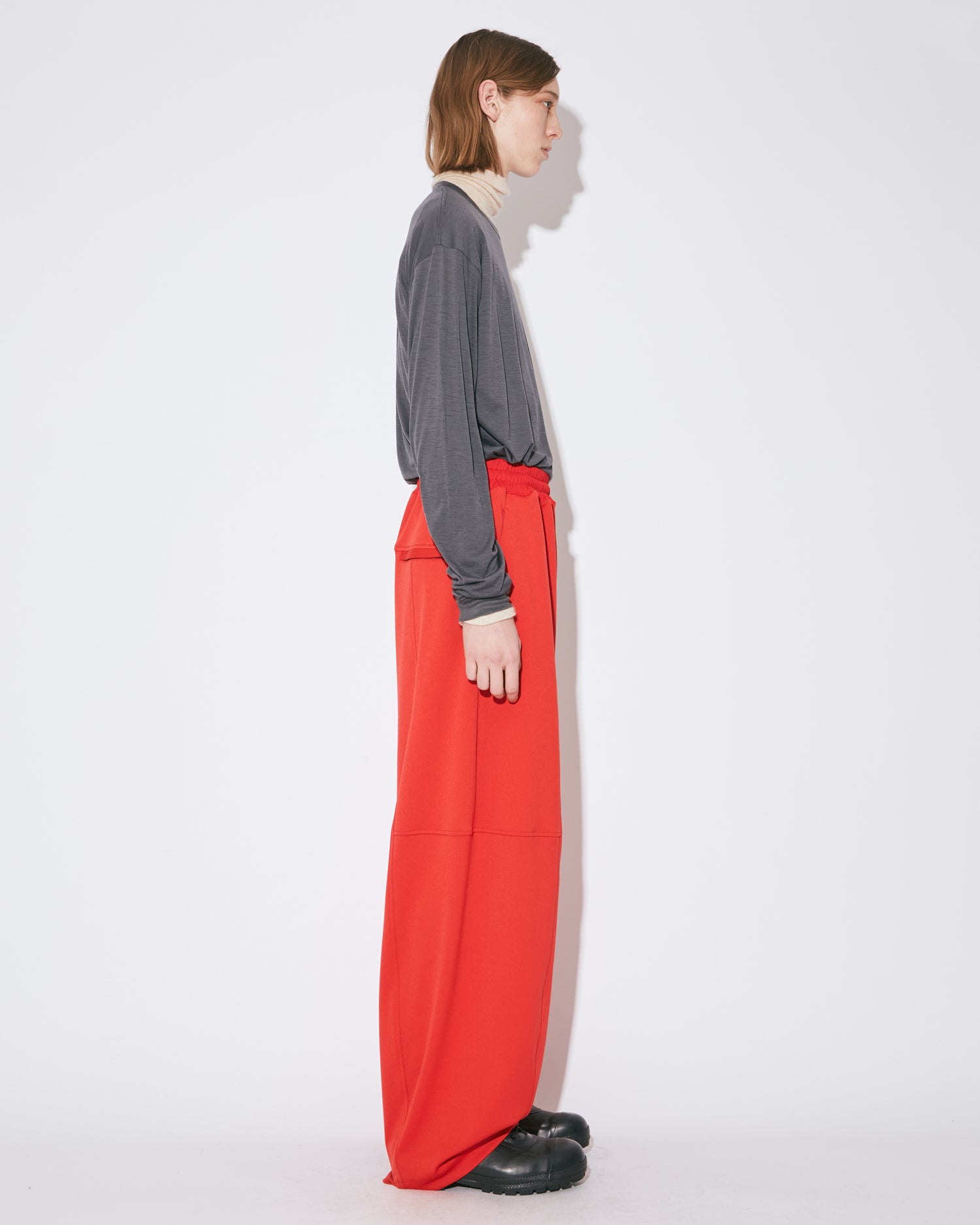 tropical wool mohair side tuck wide pants – beautiful people