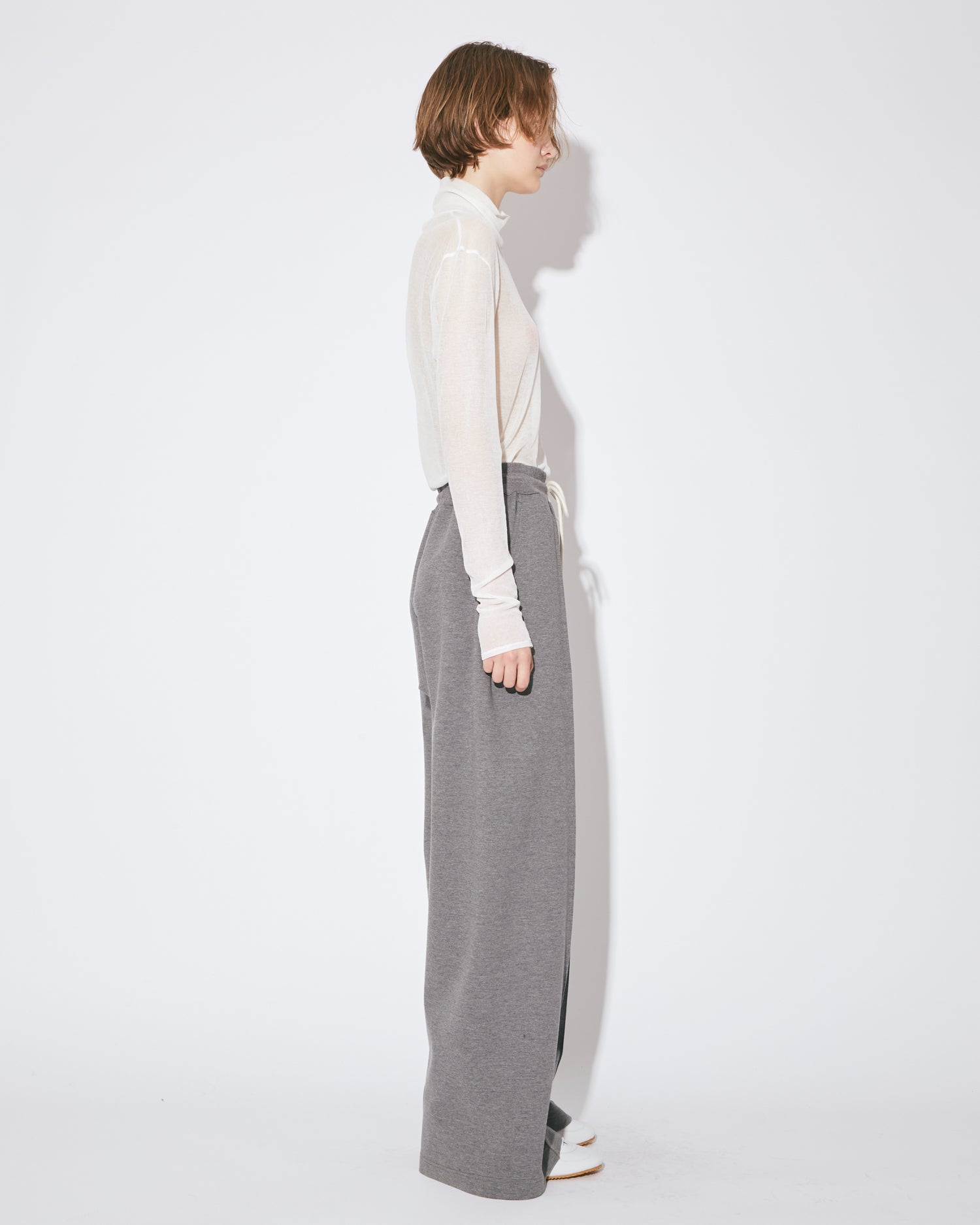 tropical wool mohair side tuck wide pants – beautiful people