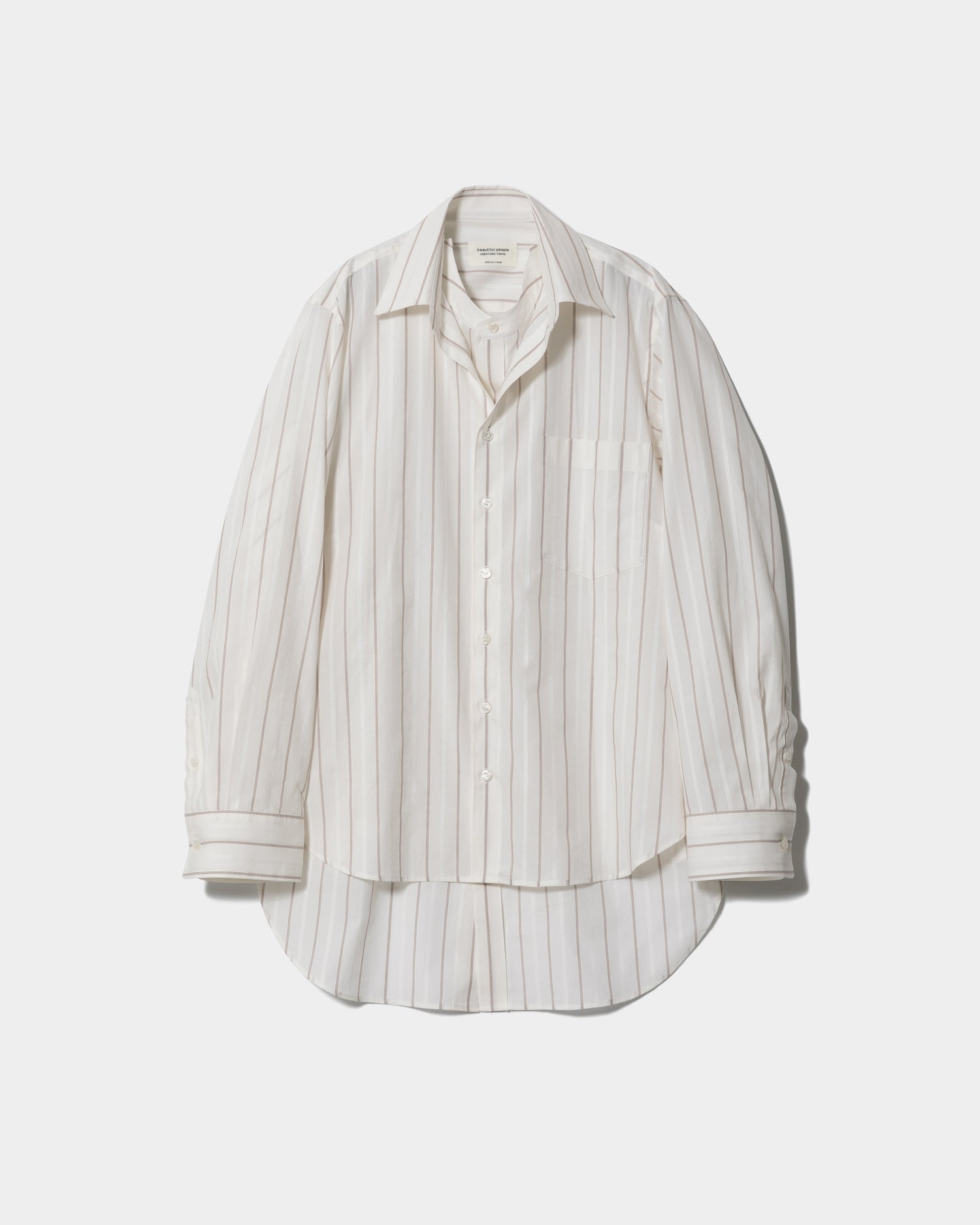 beautiful people シャツ double-front cotton silk JQ stripe shirt – beautiful people