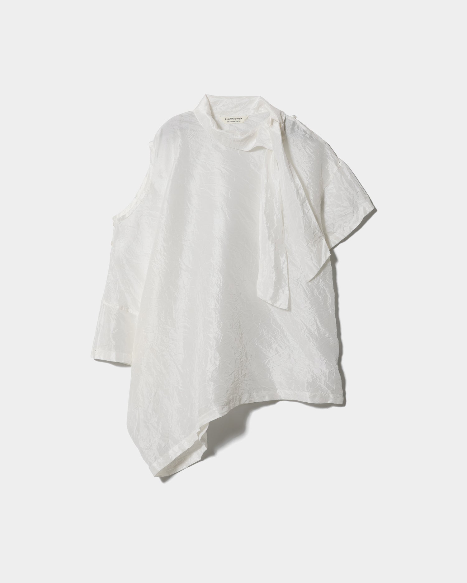 beautiful people 長袖アイボリー・ストライプ レディース】cotton ox stripe emb tight shirt | beautiful
