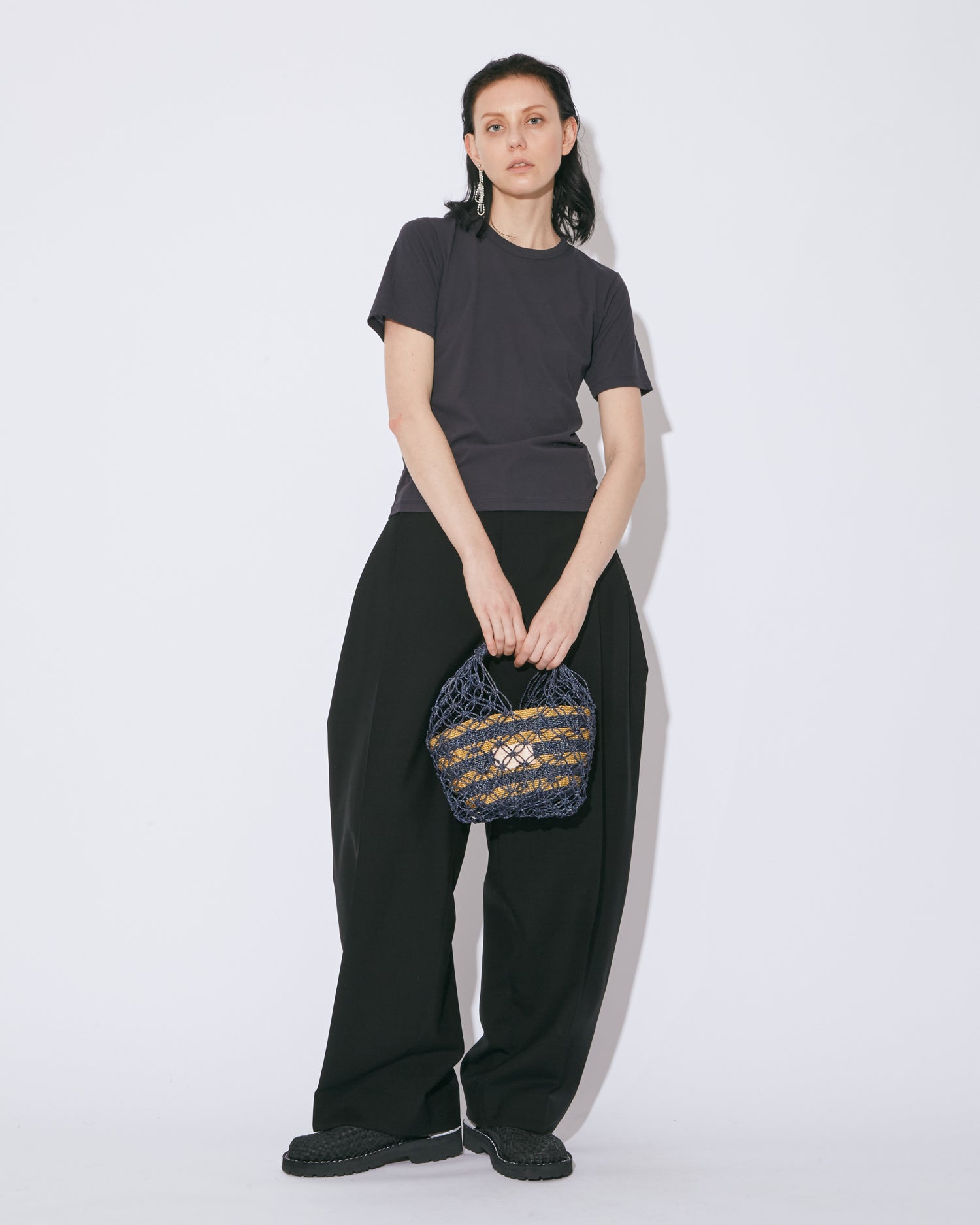 tropical wool mohair side tuck wide pants – beautiful people
