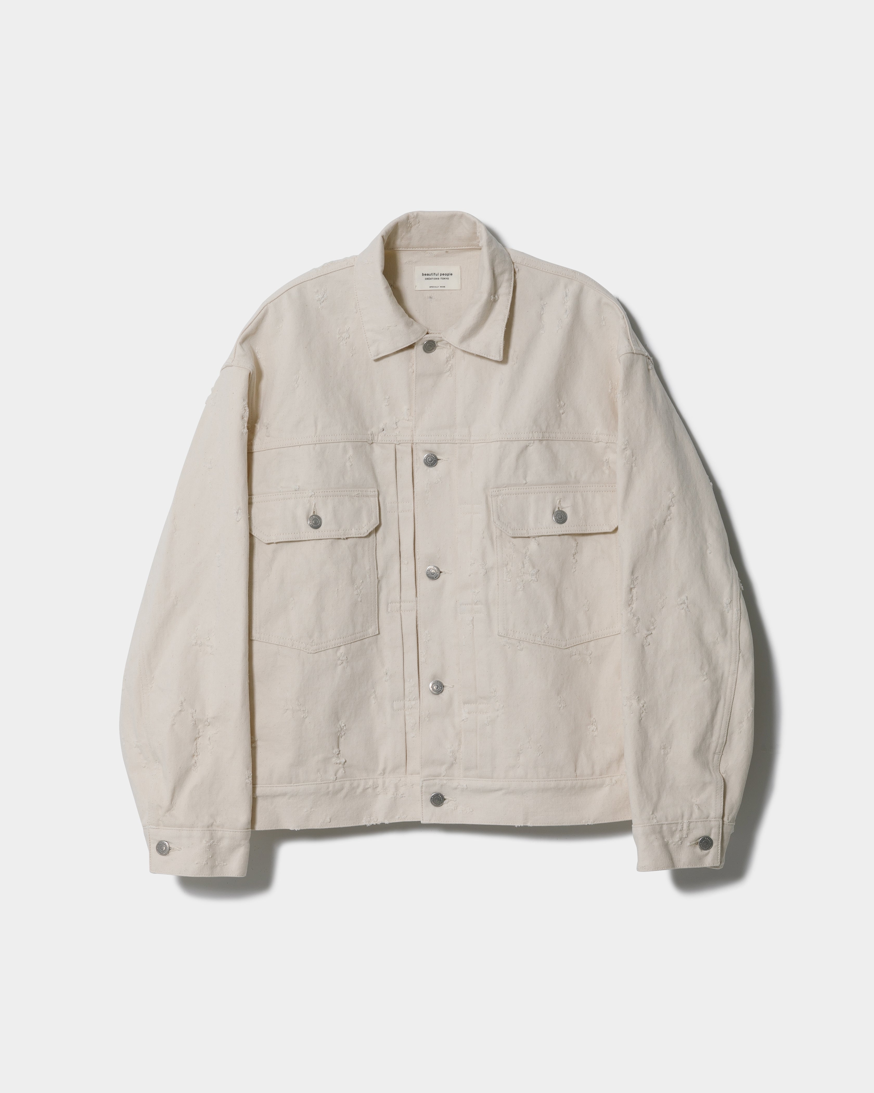 selvedge white denim relaxblouson damage – beautiful people online