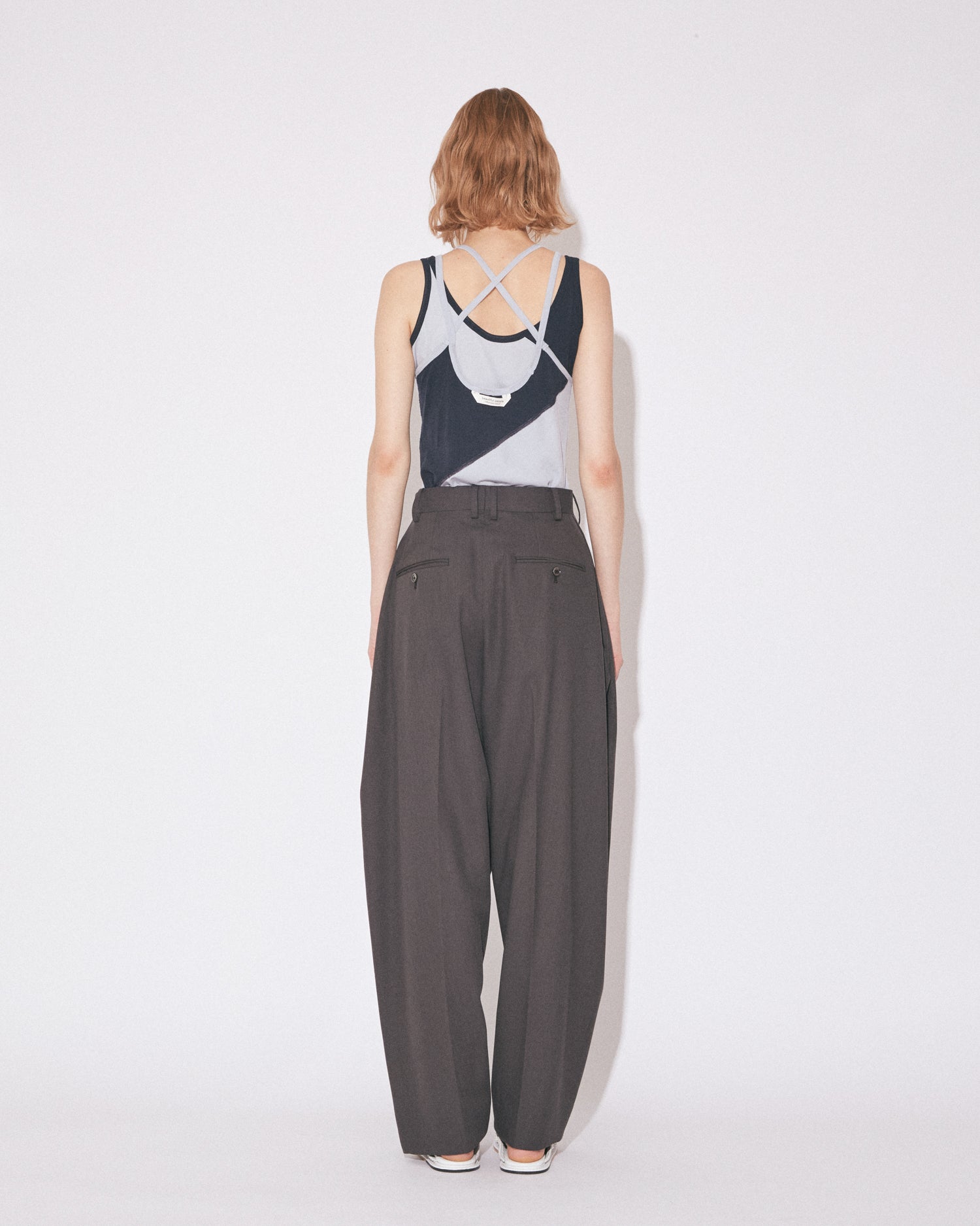tropical wool mohair side tuck wide pants – beautiful people