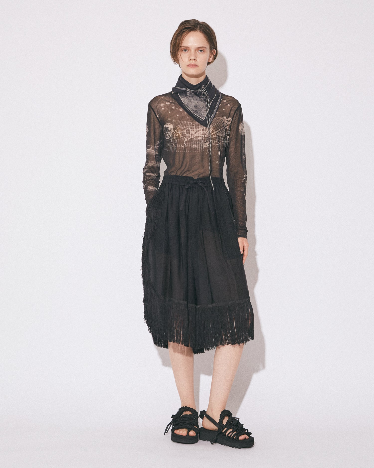 cosmos sheer jersey crew neck top – beautiful people online store