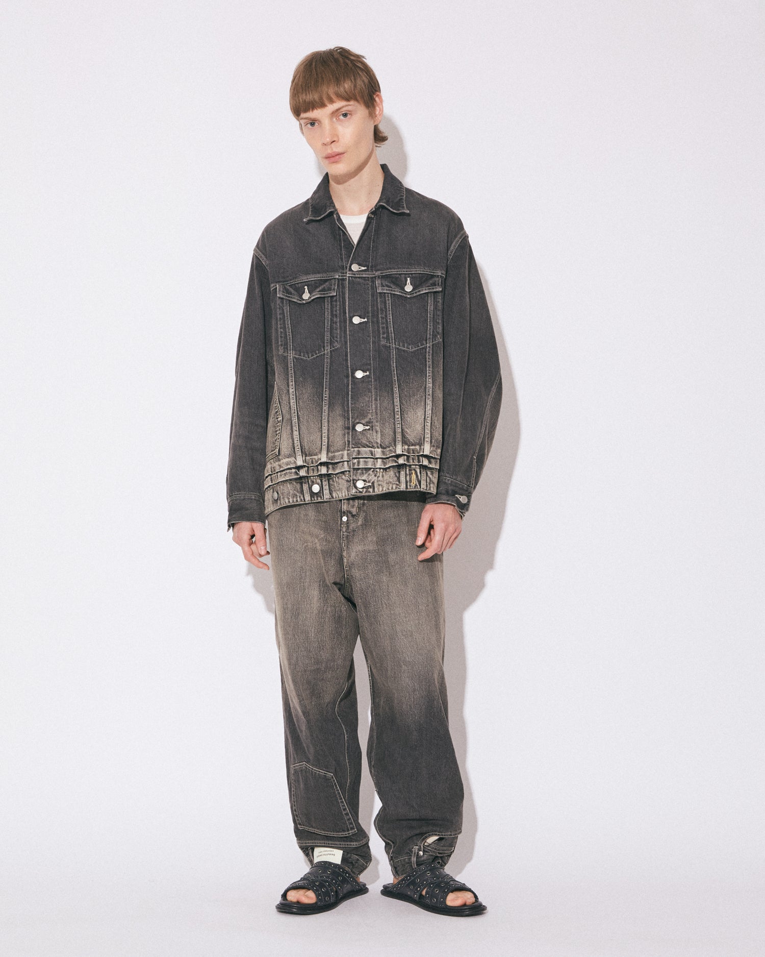 double-end selvedge denimpants gradation black – beautiful people