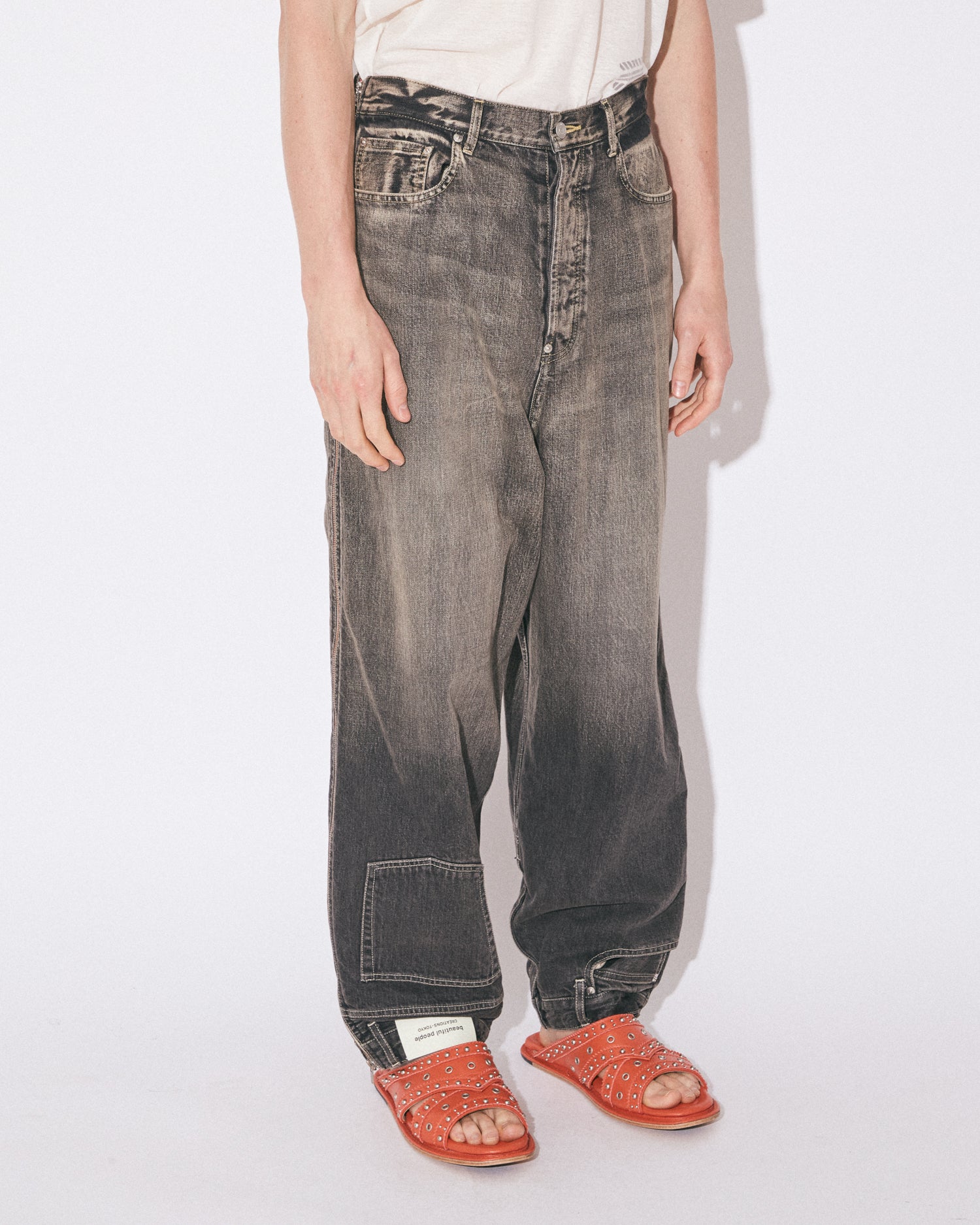 double-end selvedge denimpants gradation black – beautiful people