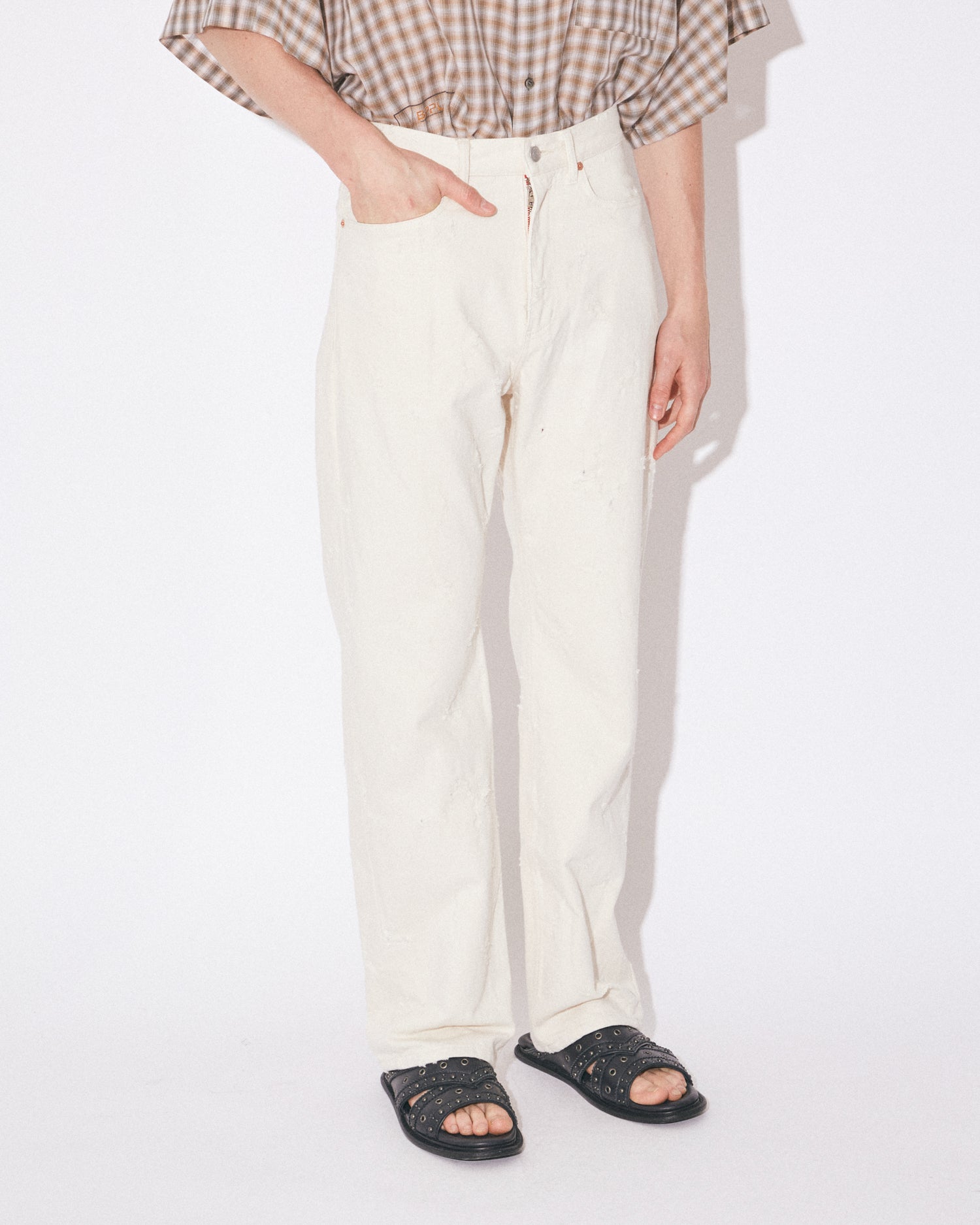 selvedge white denim classic damage – beautiful people online store