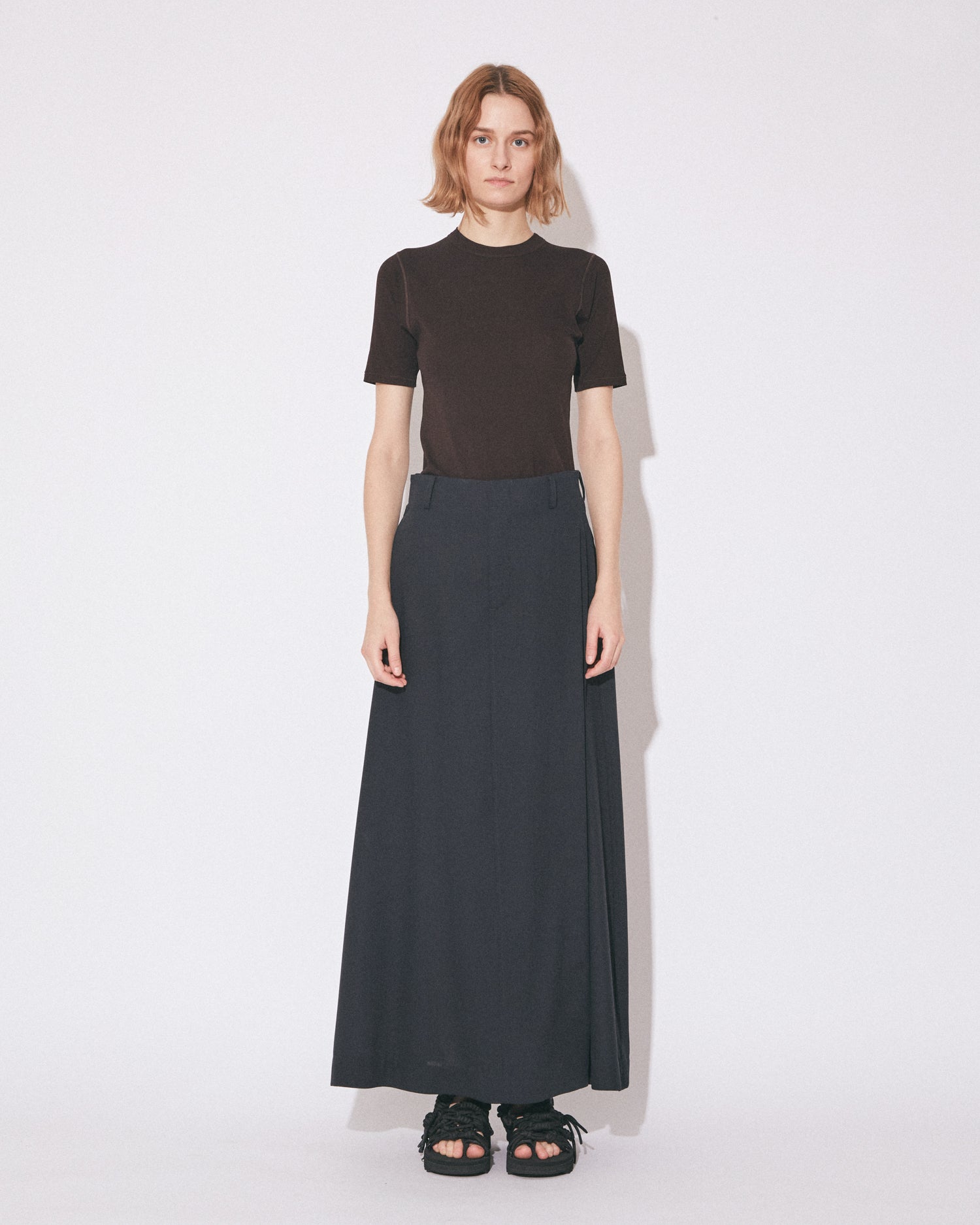 tropical wool mohair side tuck wide pants – beautiful people