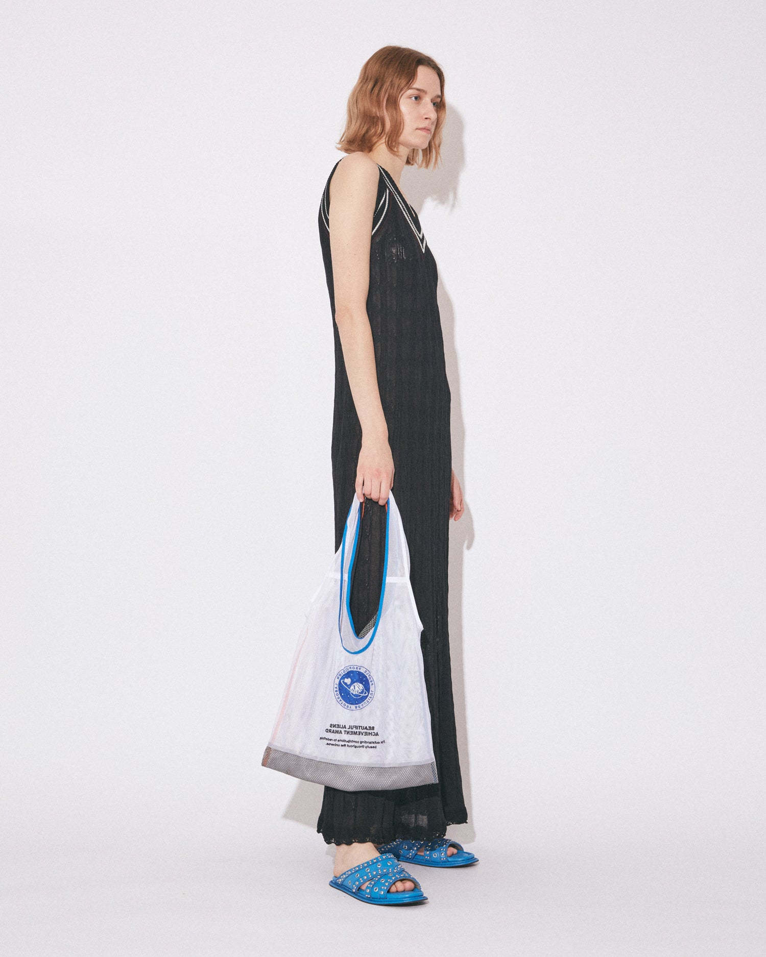 beautiful people マルシェメッシュトートバッグ（ネイビー） flip cosmic mesh marchebag – beautiful people online store