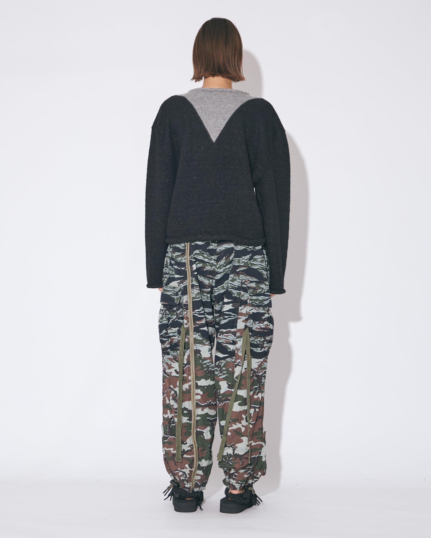 tropical wool mohair side tuck wide pants – beautiful people