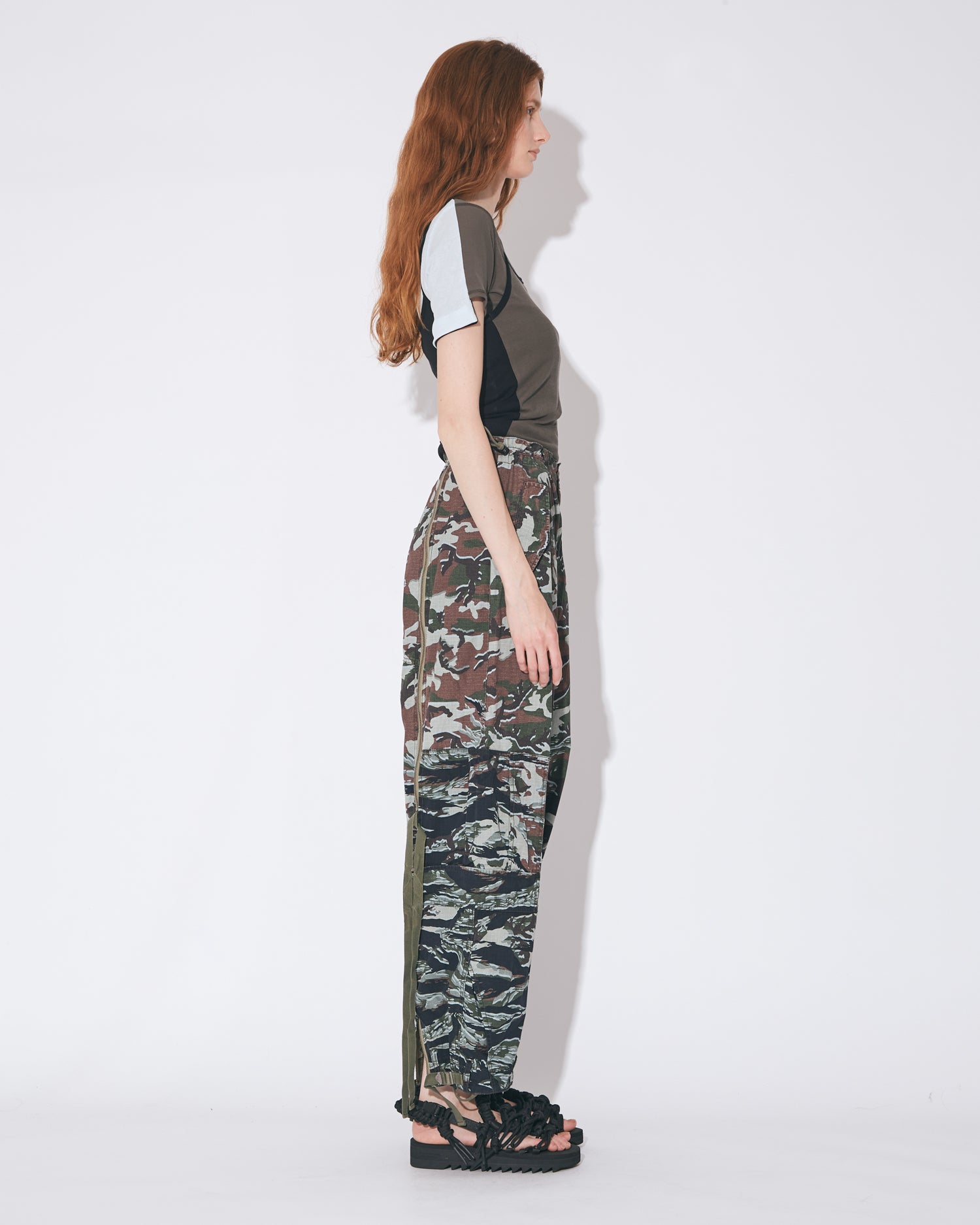 tropical wool mohair side tuck wide pants – beautiful people