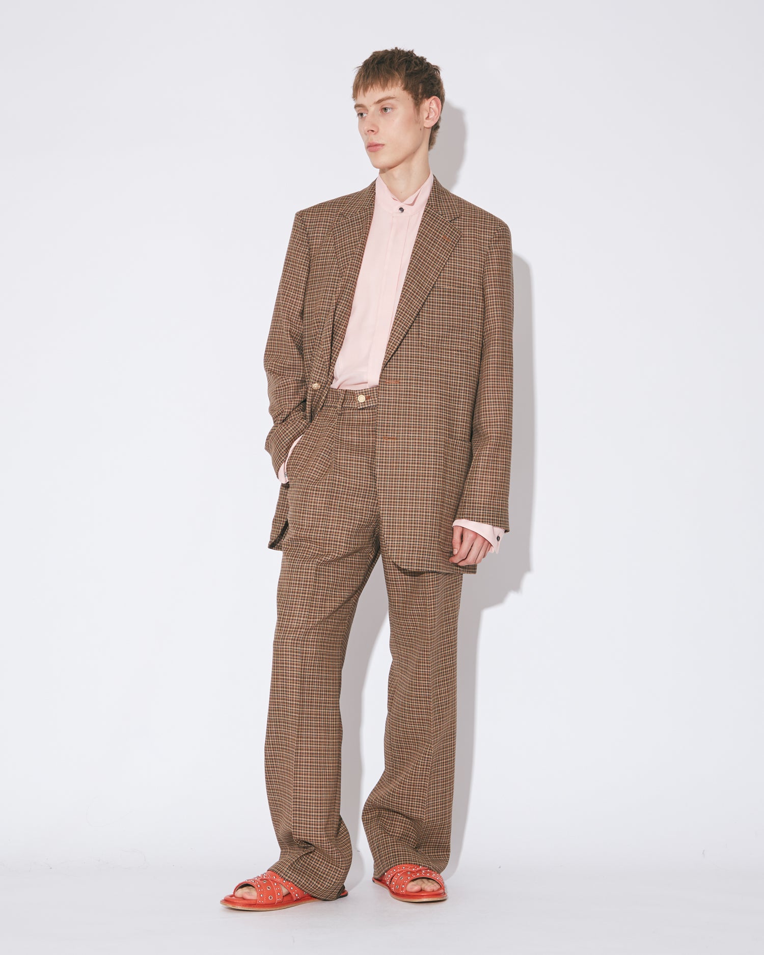 tropical wool mohair side tuck wide pants – beautiful people
