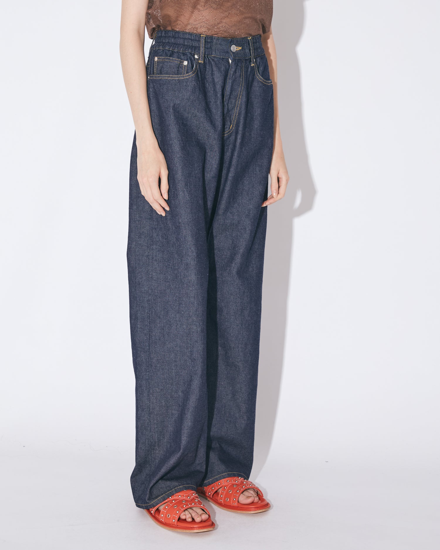 tropical wool mohair side tuck wide pants – beautiful people