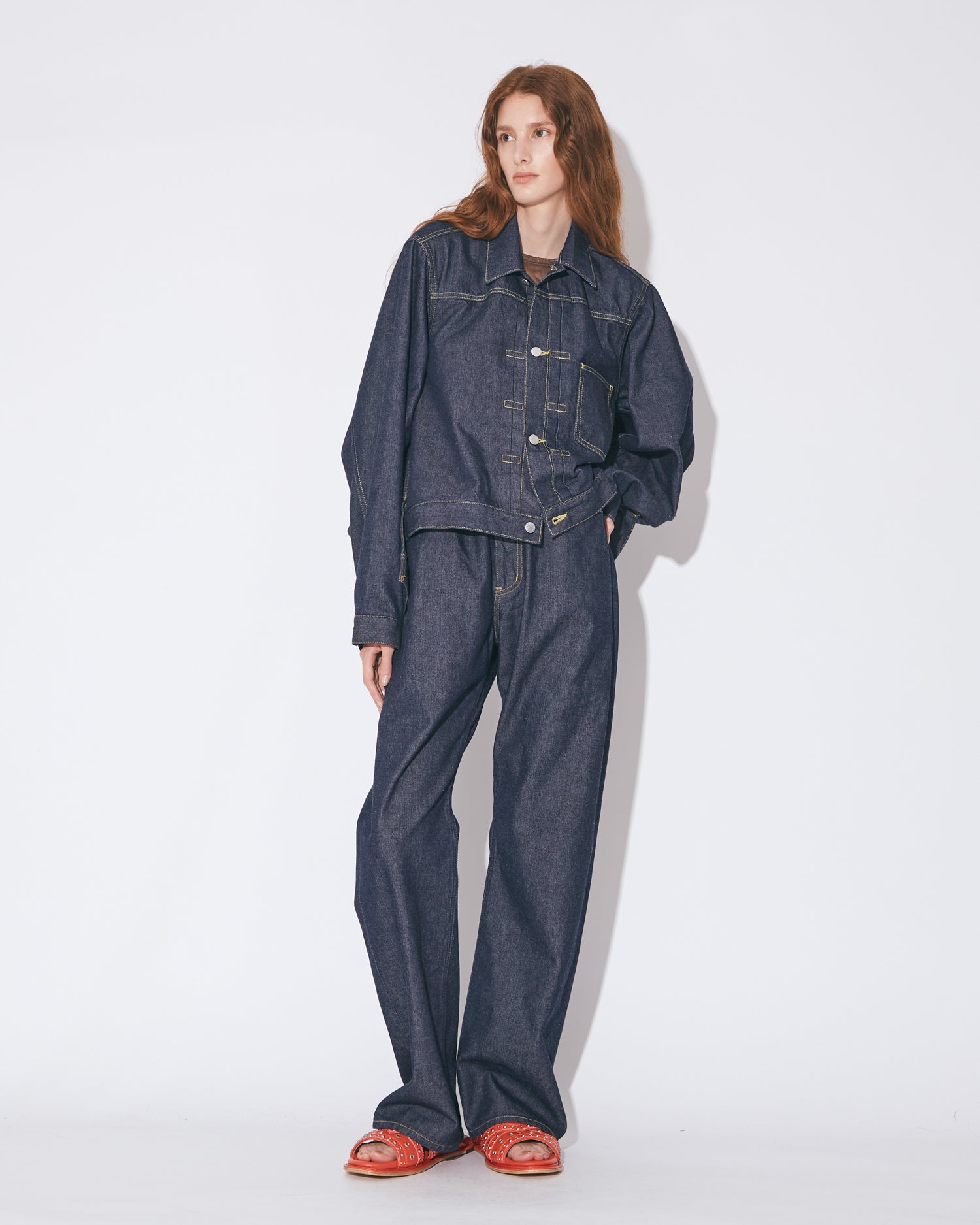 tropical wool mohair side tuck wide pants – beautiful people