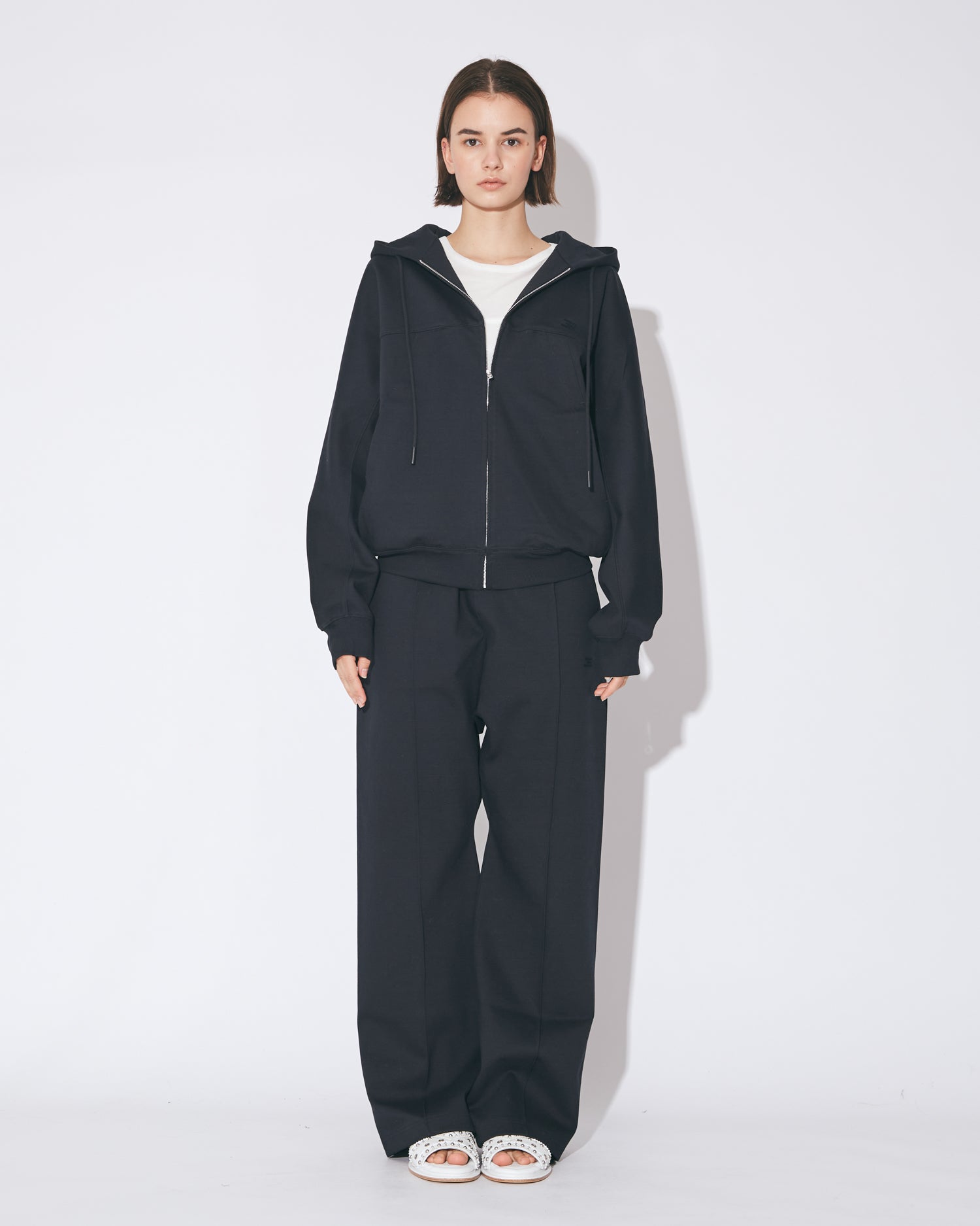 tropical wool mohair side tuck wide pants – beautiful people